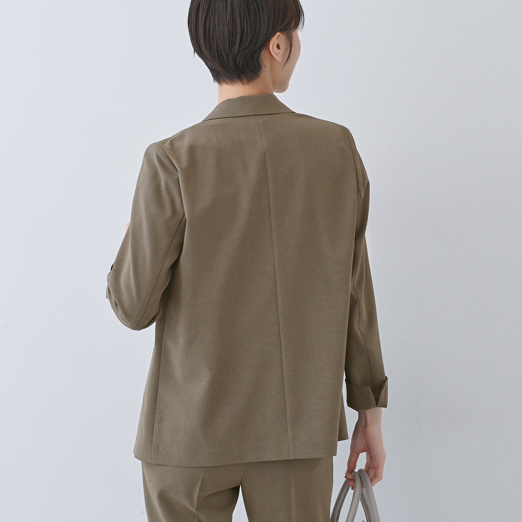 INDIVI「【洗える／夏スーツ】ミニ千鳥柄テーラードカラージャケット」|テーラードジャケット|