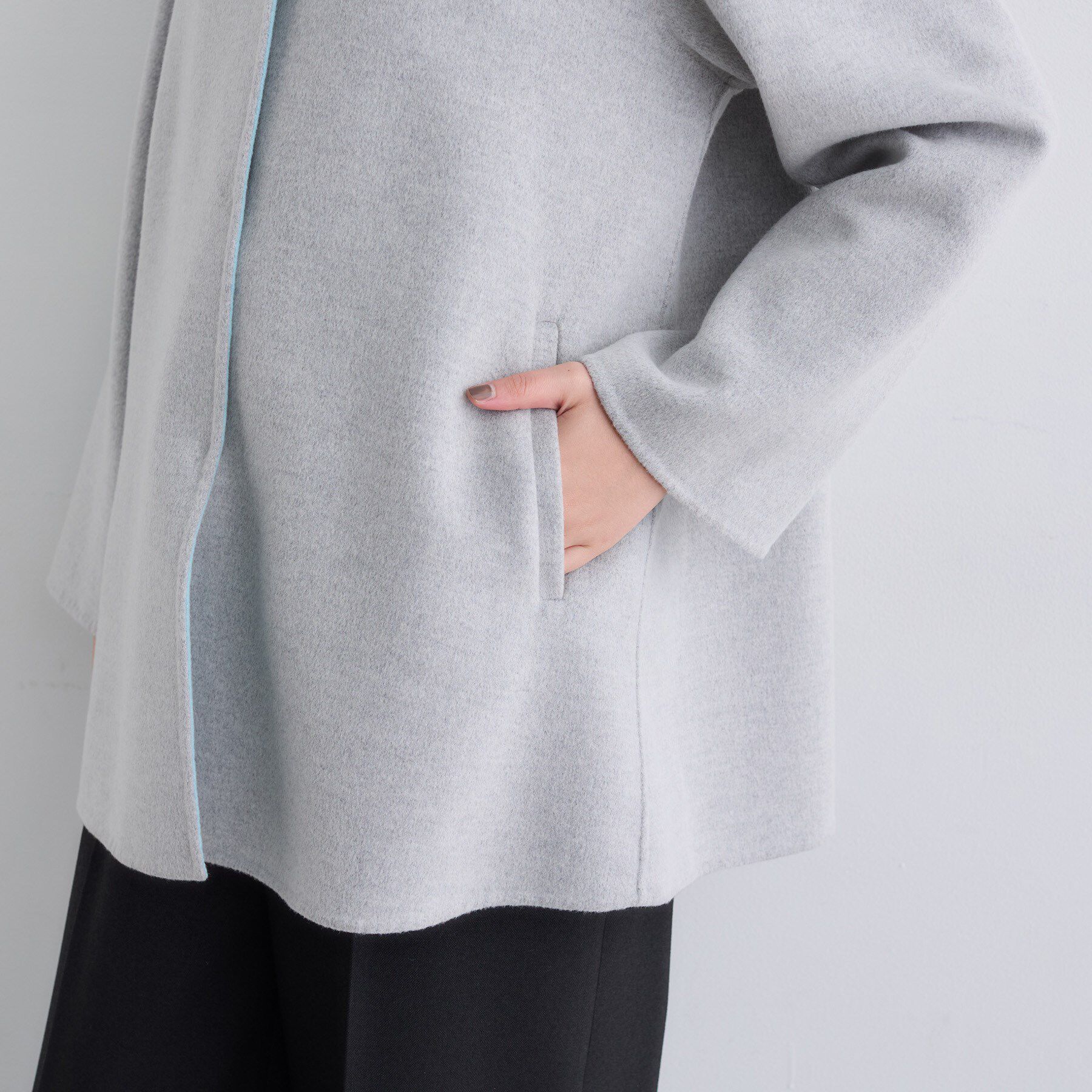 INDIVI「【配色デザイン／ミドル丈】ウールリバー テントラインコート」|その他|