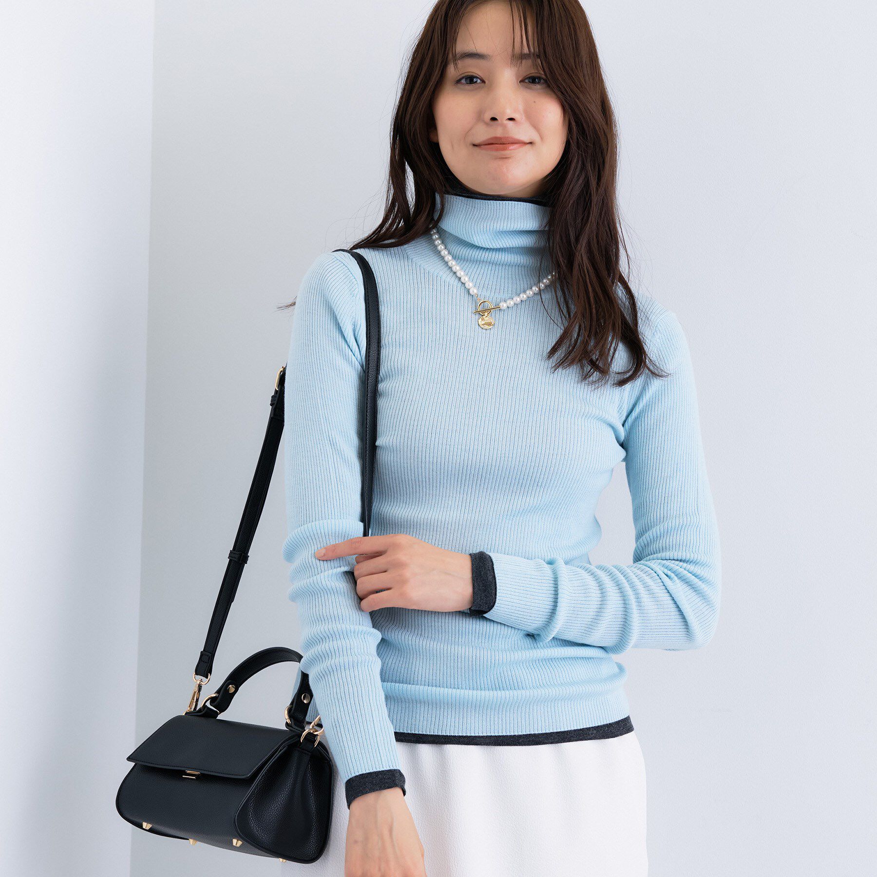 INDIVI「【洗える／毛玉になりにくい】エクストラファインウール リブタートルニット」|ニット・セーター|