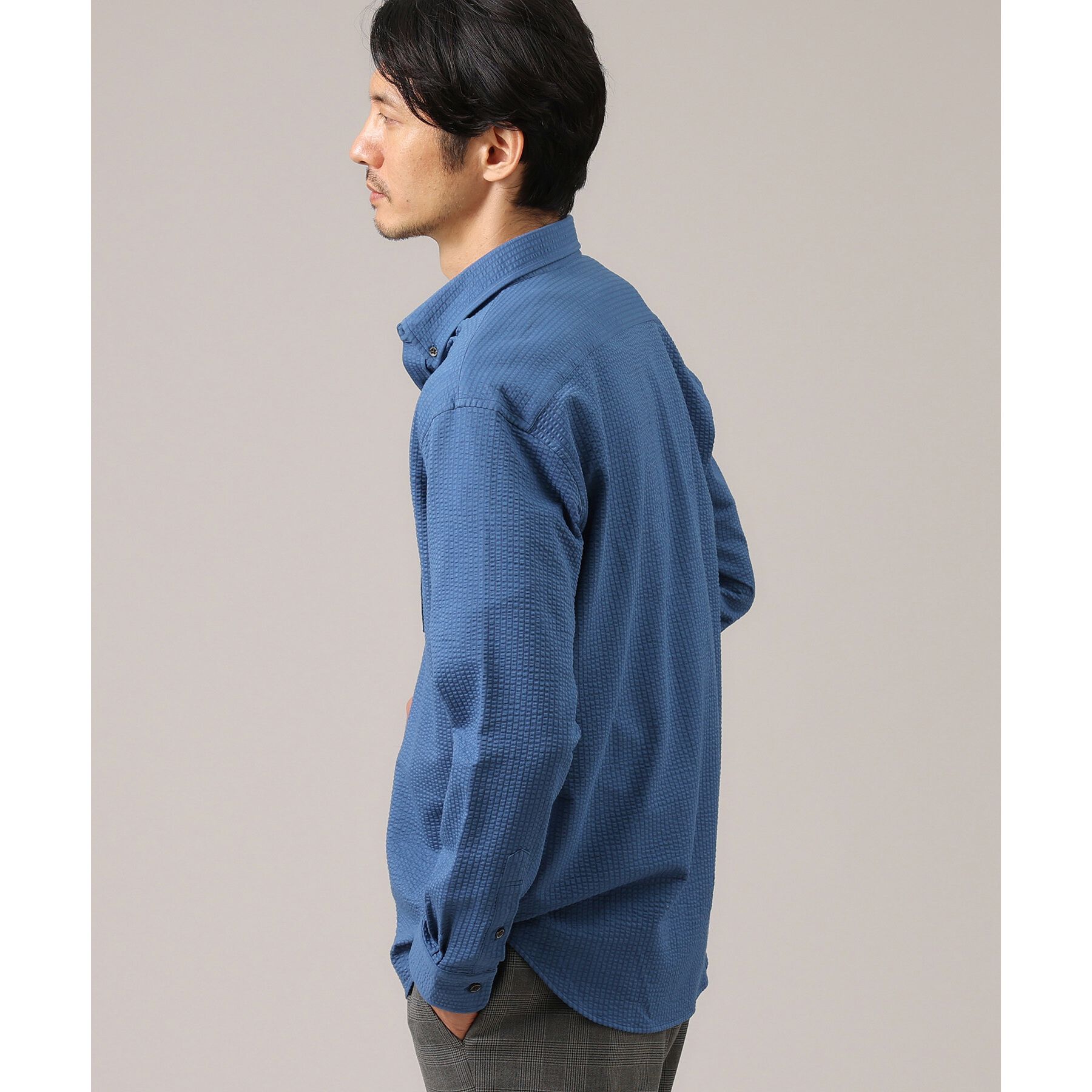 TAKEO KIKUCHI「【抗菌防臭/シーズンレス】シアサッカー ジャージシャツ」|シャツ・ブラウス|