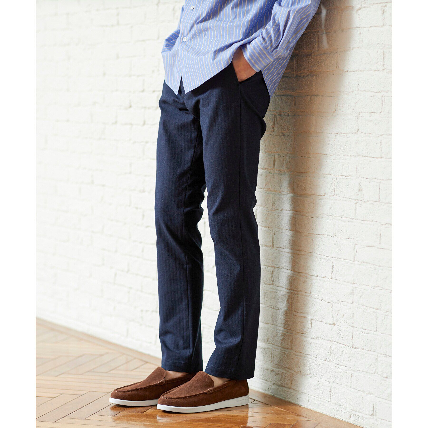 TAKEO KIKUCHI「【Made in JAPAN】播州織 ヘリンボン ストレート パンツ」|その他|