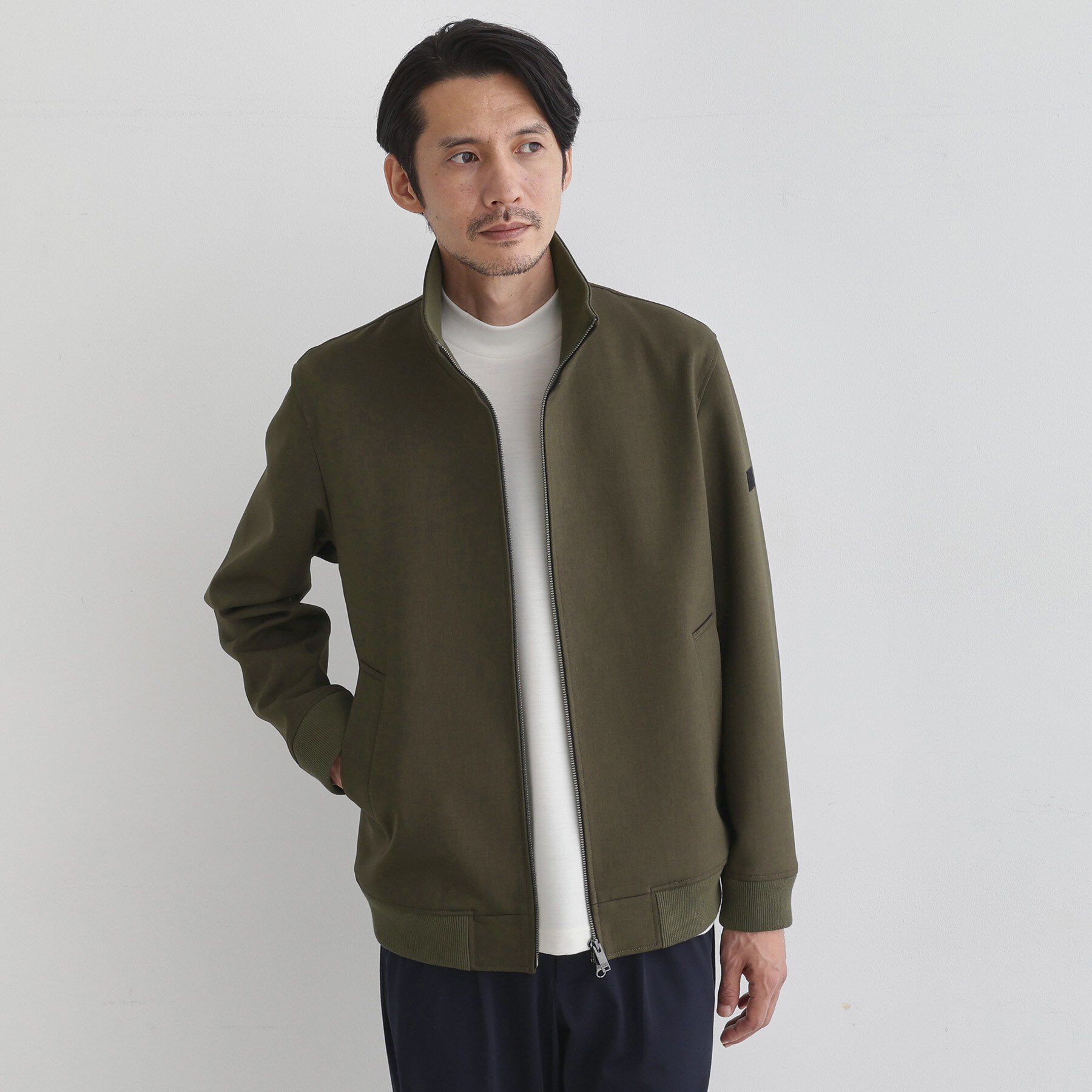 TAKEO KIKUCHI「【JUST ONE LAYER】ダウンファブリック ジップアップ リブ ブルゾン」|ブルゾン・スタジャン|