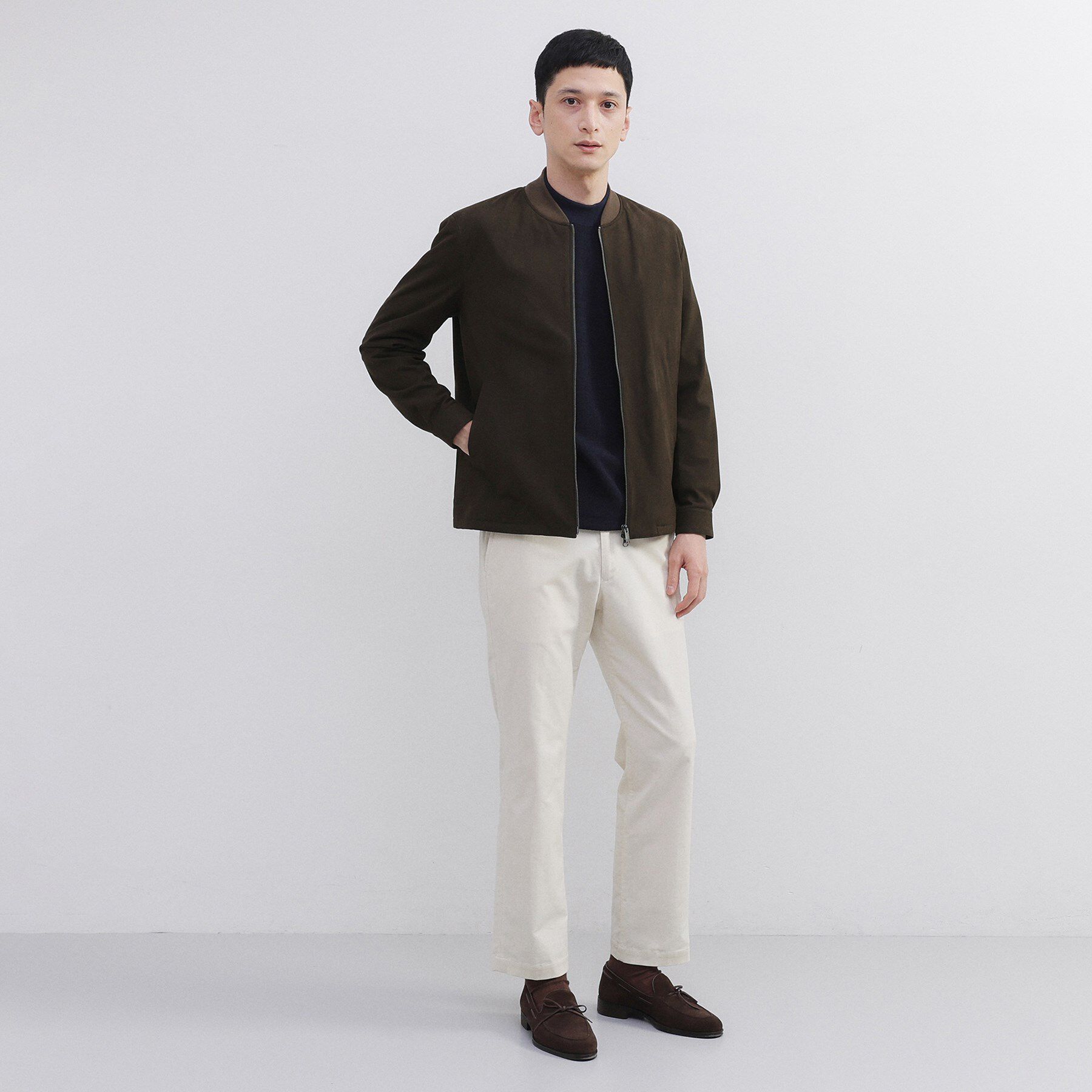 TAKEO KIKUCHI「アマレッタ（R）スウェード MA－1 ブルゾン」|ブルゾン・スタジャン|