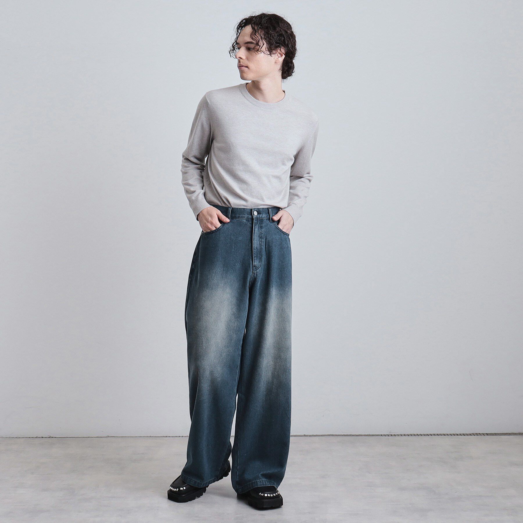 tk.TAKEO KIKUCHI「スーパーワイドバギーデニムパンツ」|デニム|