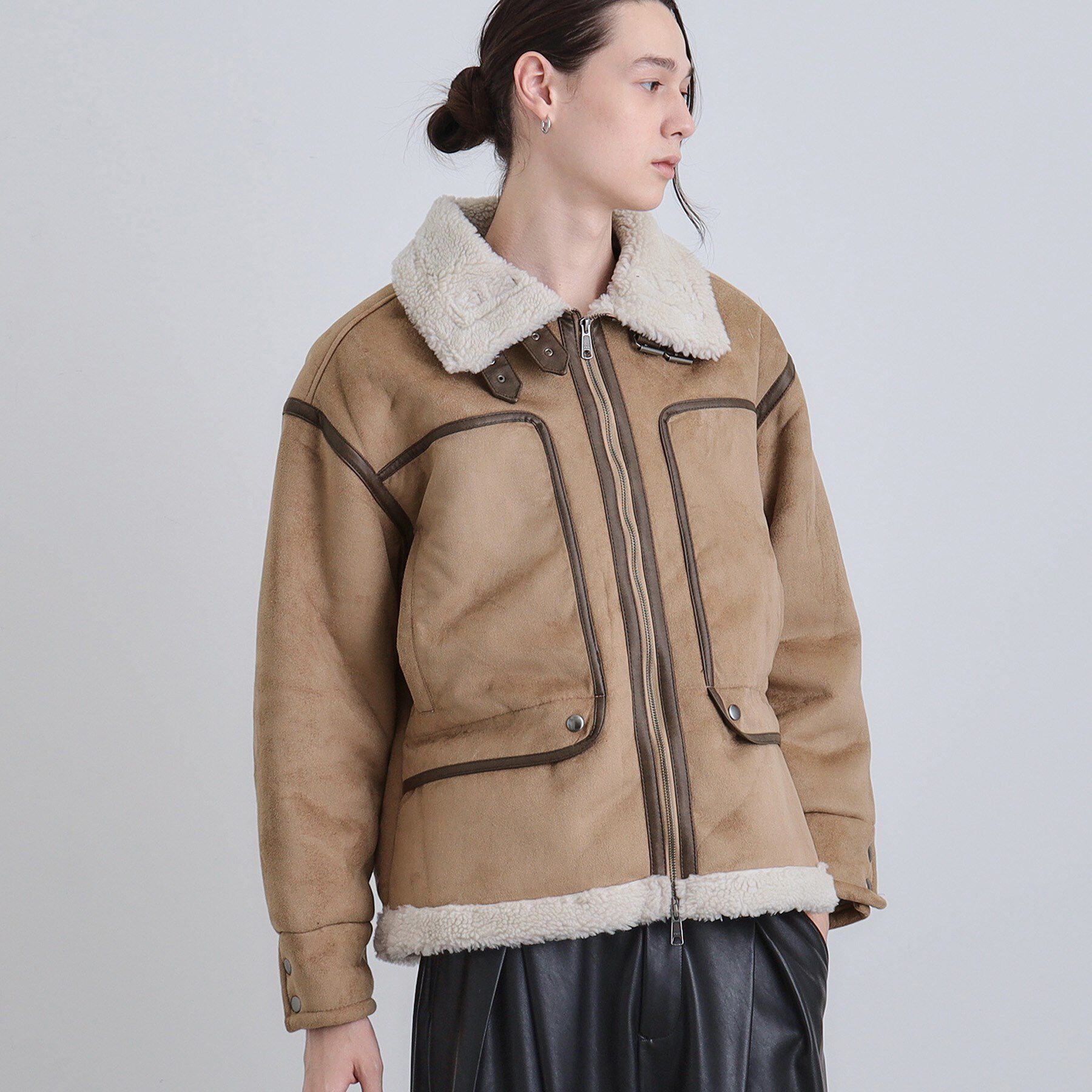 tk.TAKEO KIKUCHI「フェイクムートンブルゾン」|ブルゾン・スタジャン|