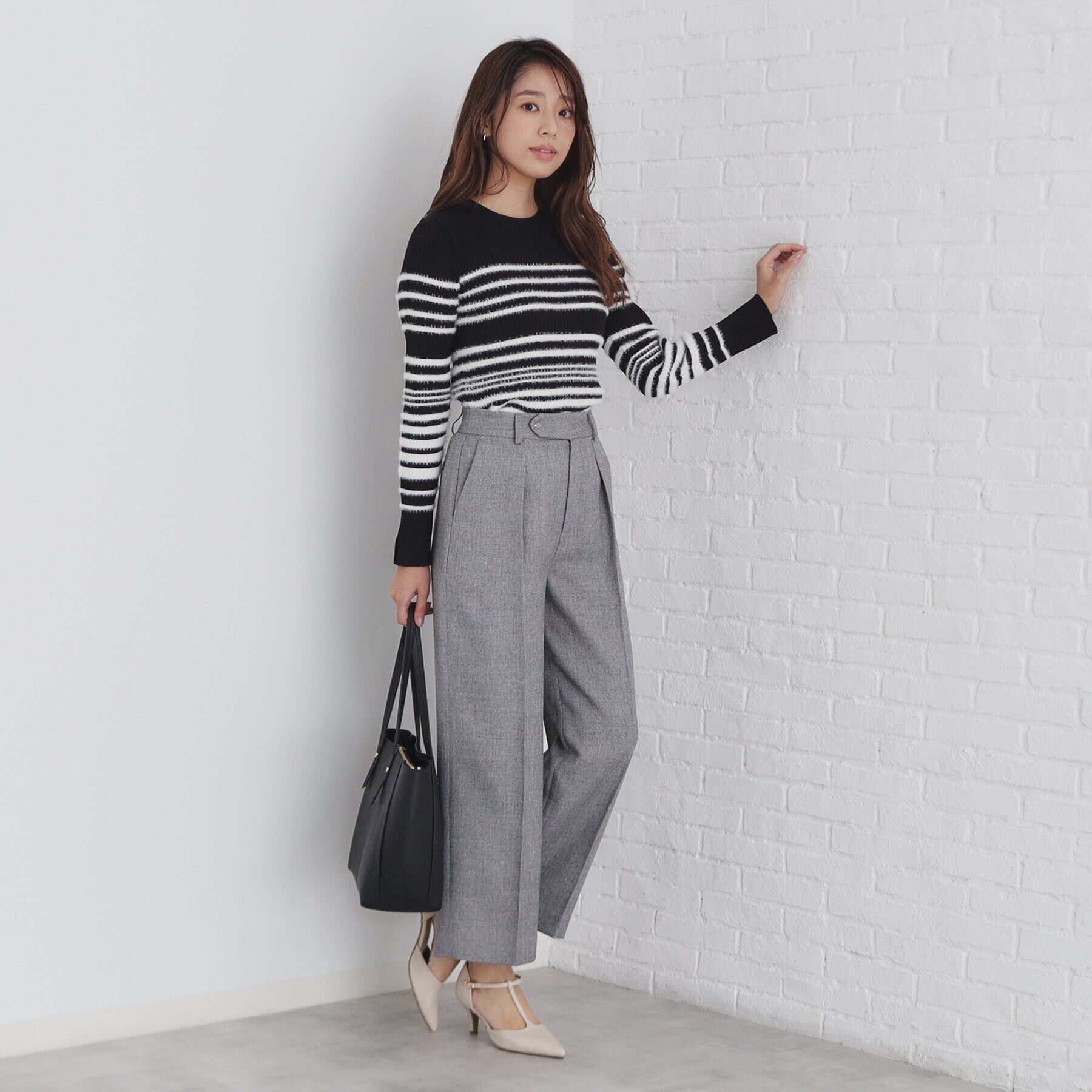 index「フェザーランダムボーダーリブニット【洗濯機洗い可】」|ニット・セーター|