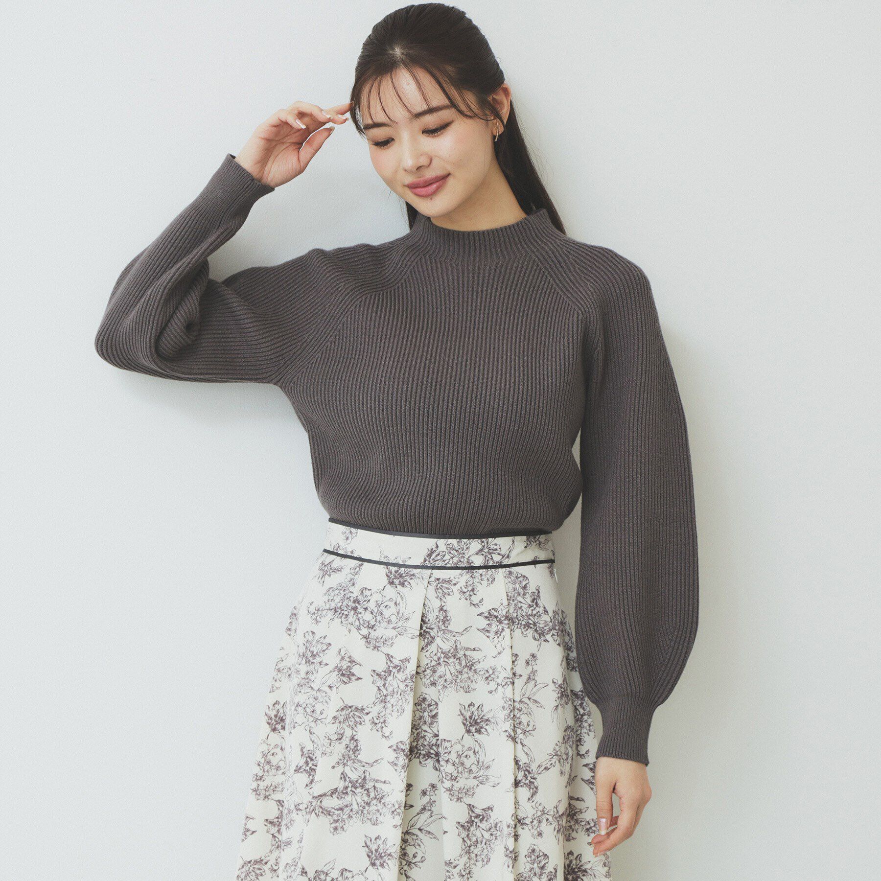 index「ラグランスリーブリブニット【洗濯機洗い可】」|ニット・セーター|