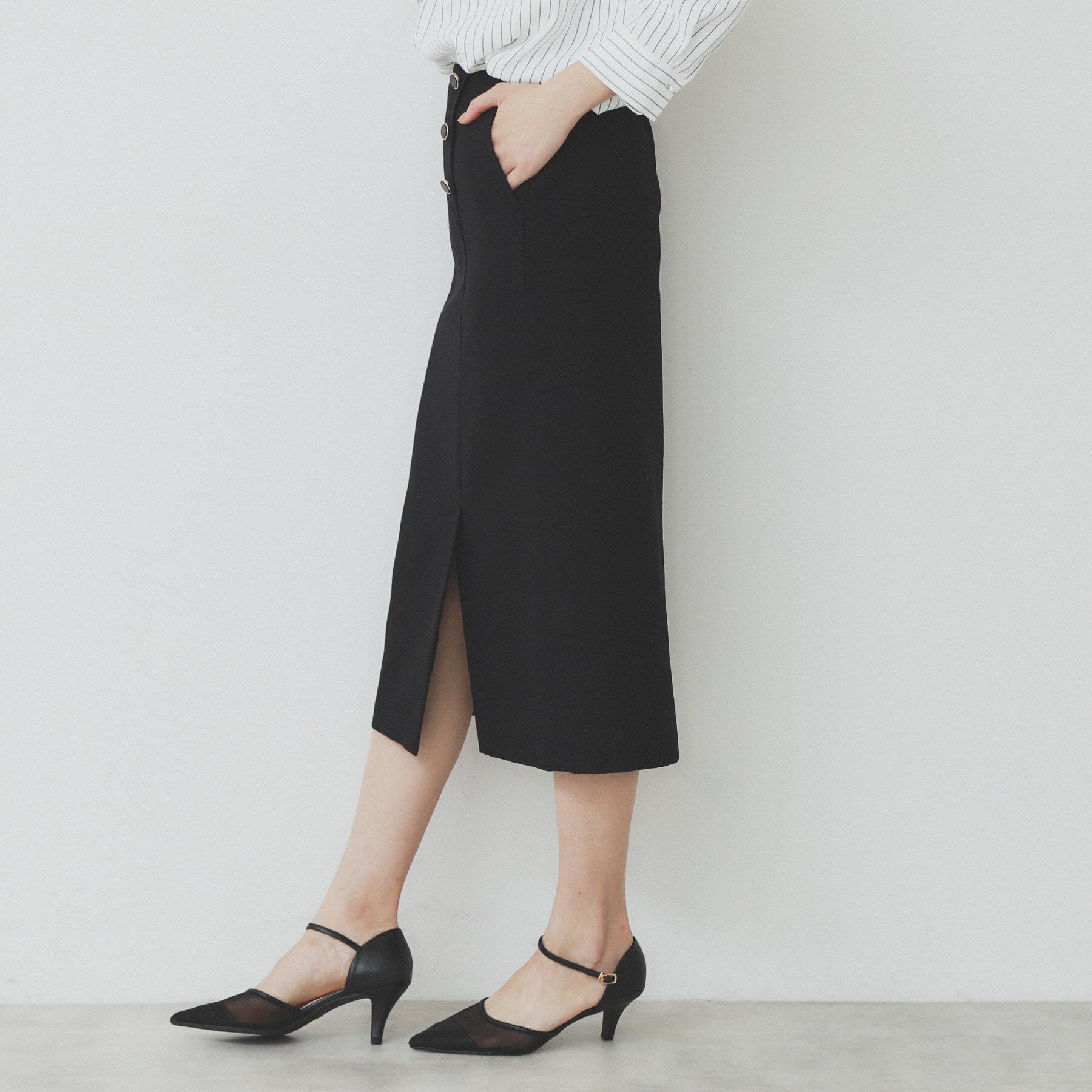 index「リネンライクラメツイードラップタイトスカート/セットアップ対応【洗濯機洗い可】」|スカート|