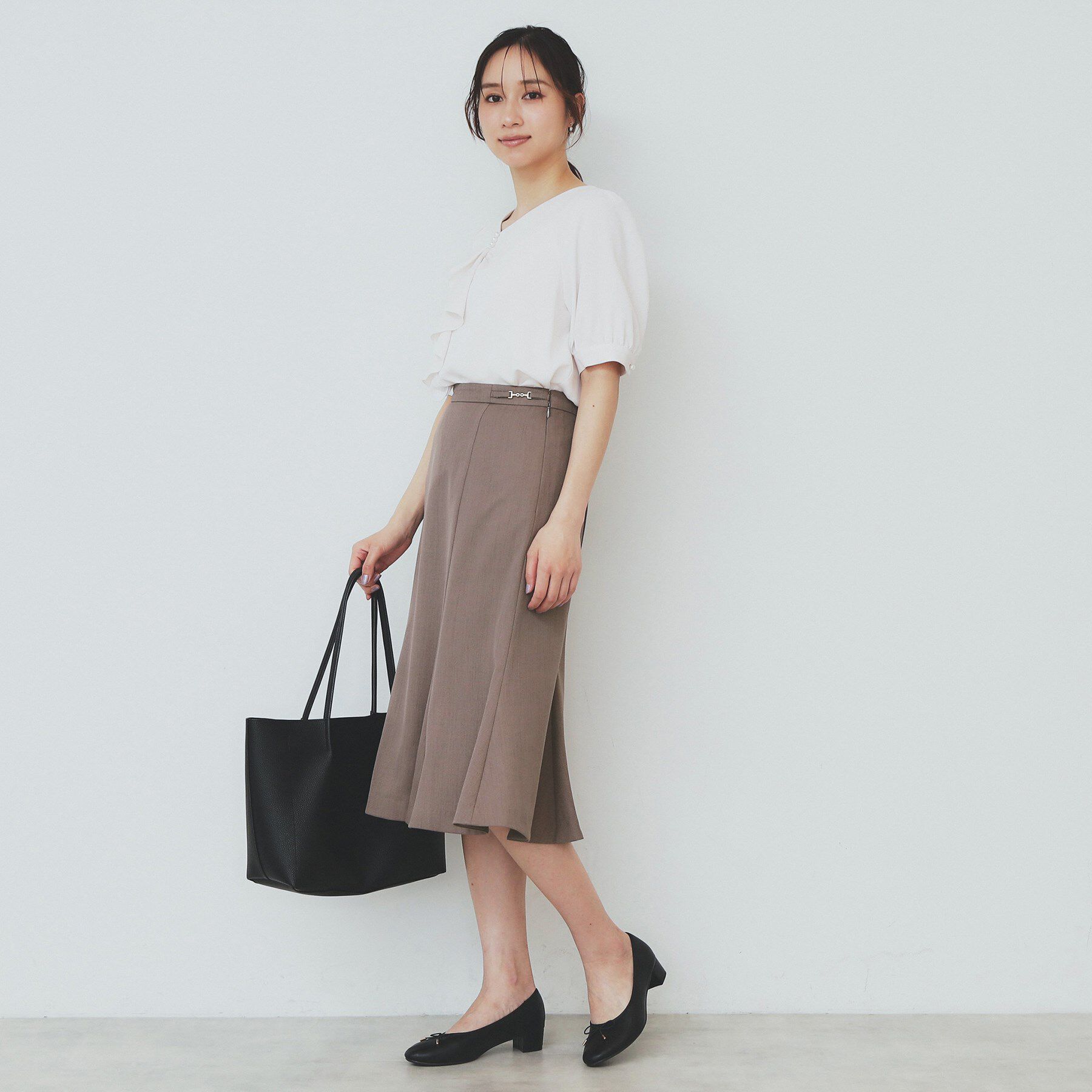 index「麻調マーメイドフレアスカート【洗濯機洗い可/吸水速乾/防シワ/イージーアイロン】」|スカート|