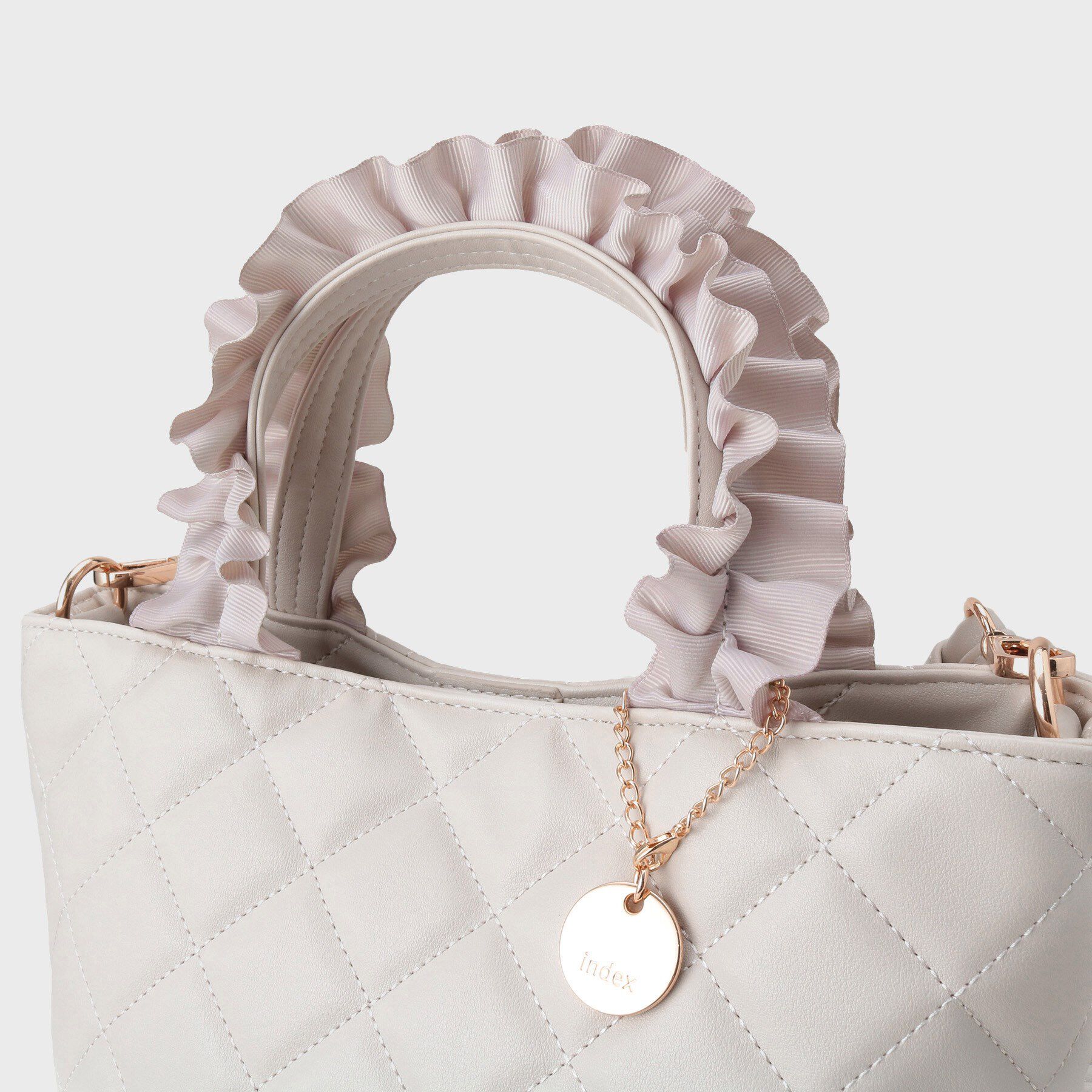 index「【2WAY】持ち手フリルキルティングトートバッグ」|トートバッグ|