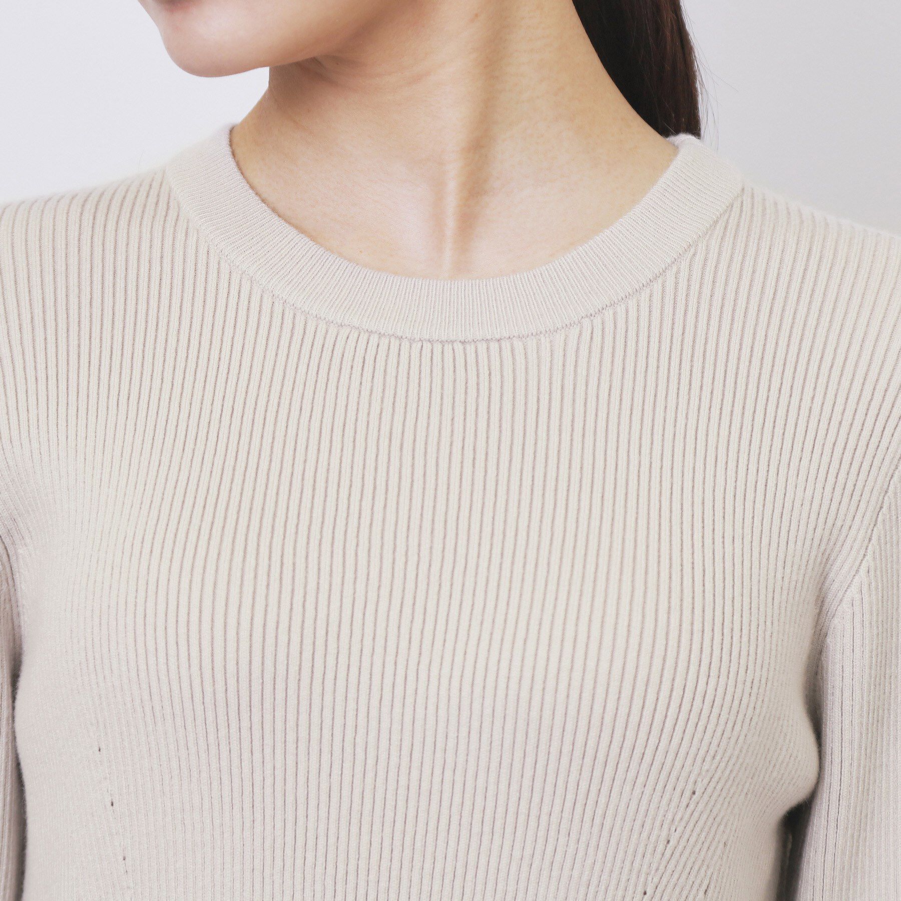 index「フラワープリーツドッキングニットワンピース【洗濯機OK】」|ワンピース|