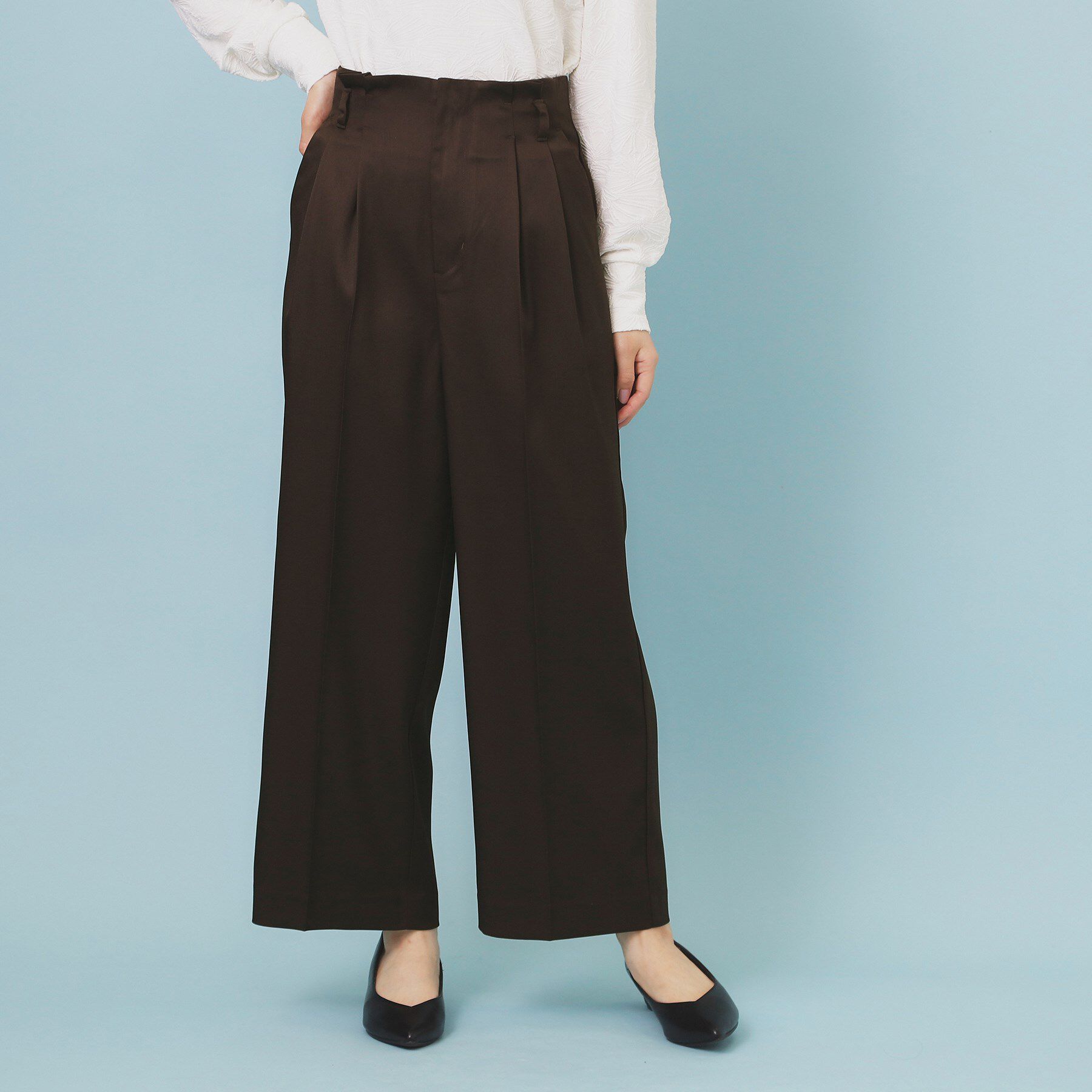 index「ベルト付き2タックワイドパンツ【洗濯機OK/ストレッチ/防シワ/イージーアイロン】」|その他|