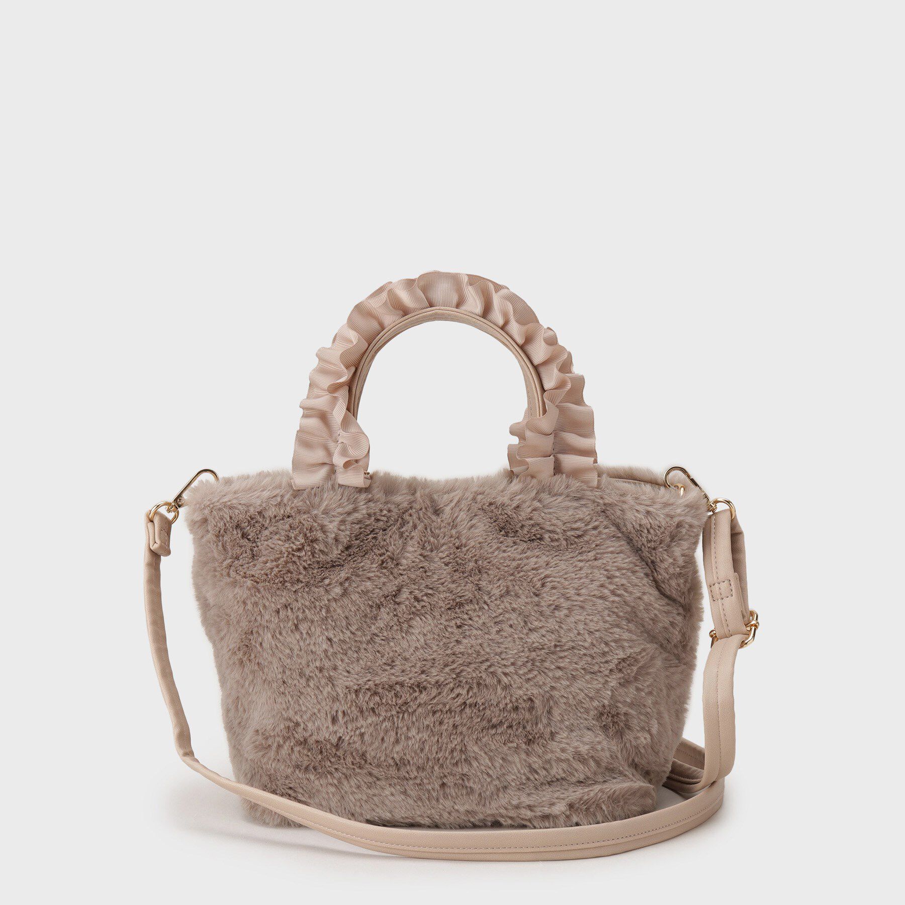 index「フリルハンドル フェイクファーミドルトートバッグ」|トートバッグ|