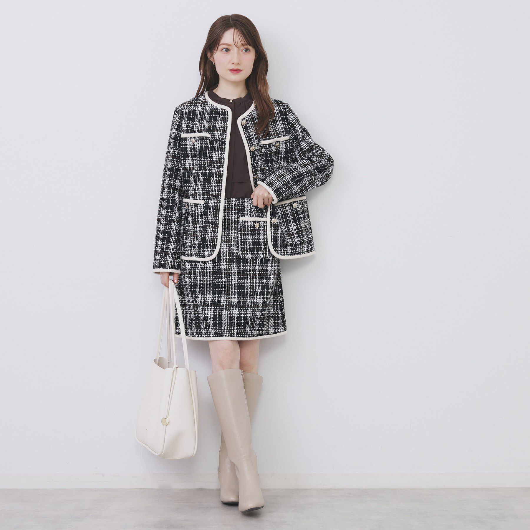 index「チェックツィードスカート/セットアップ対応【洗える】」|スカート|