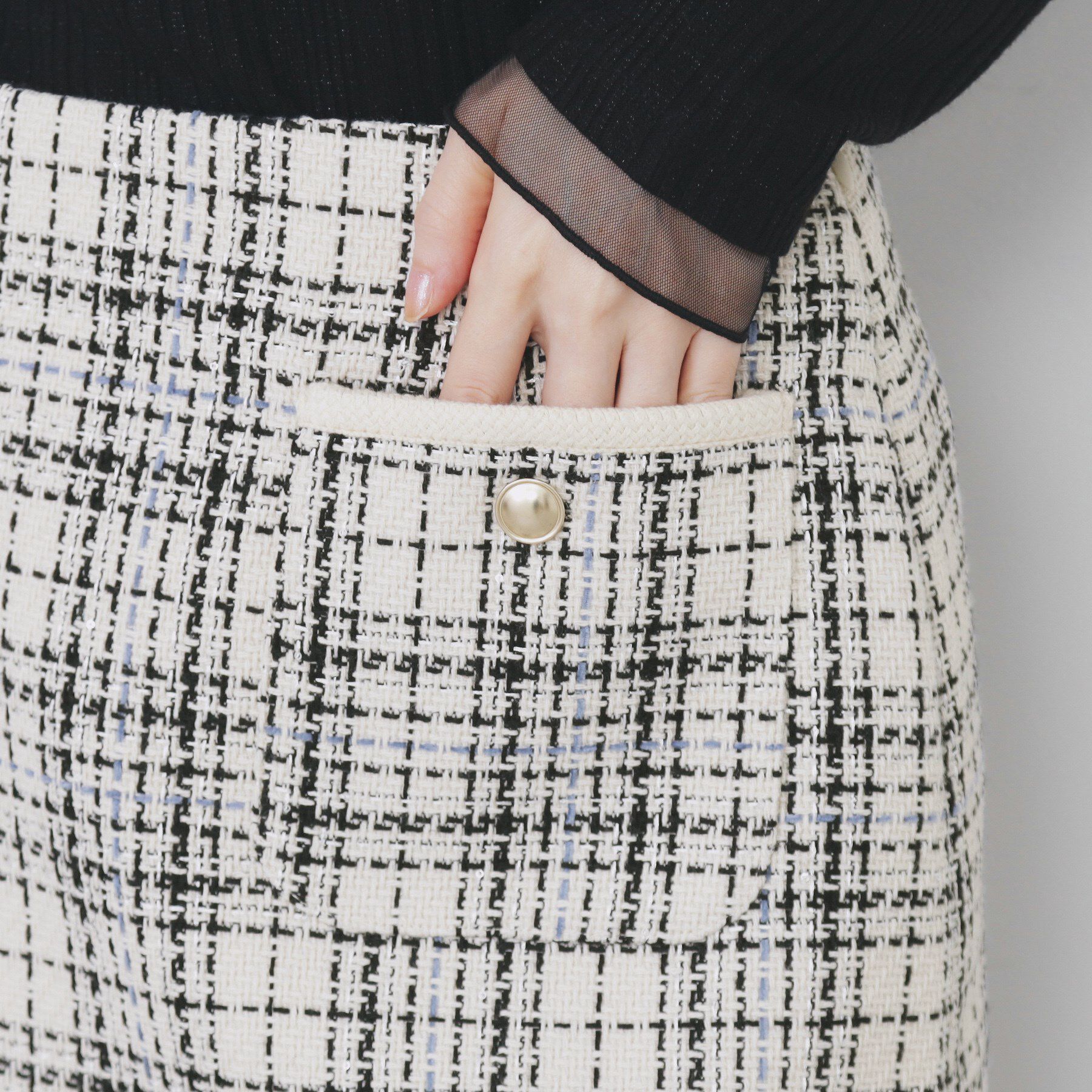 index「チェックツィードスカート/セットアップ対応【洗える】」|スカート|