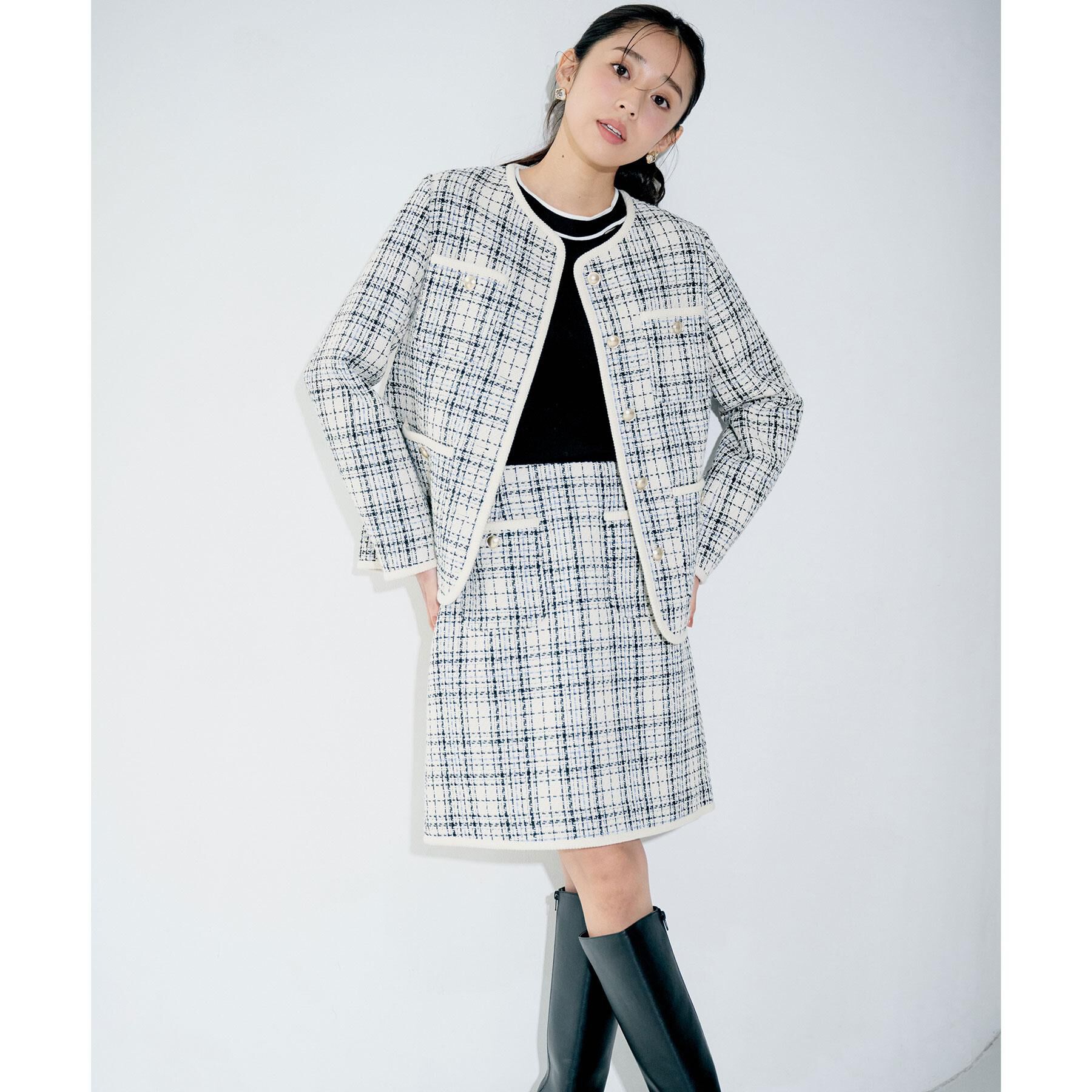 index「チェックツィードスカート/セットアップ対応【洗える】」|スカート|