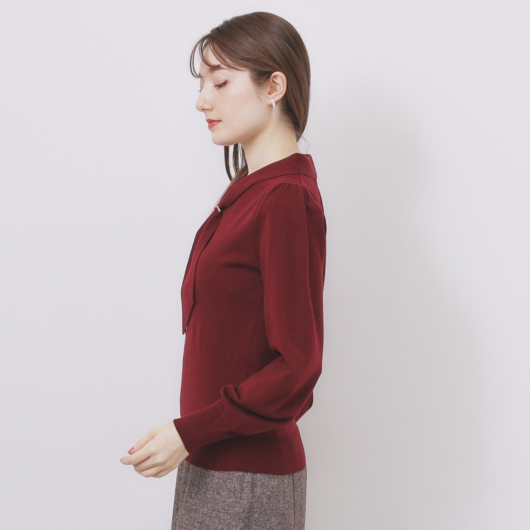 index「ゴールドパーツ付きボウタイニット【洗濯機OK】《10col/XS～LL》」|ニット・セーター|