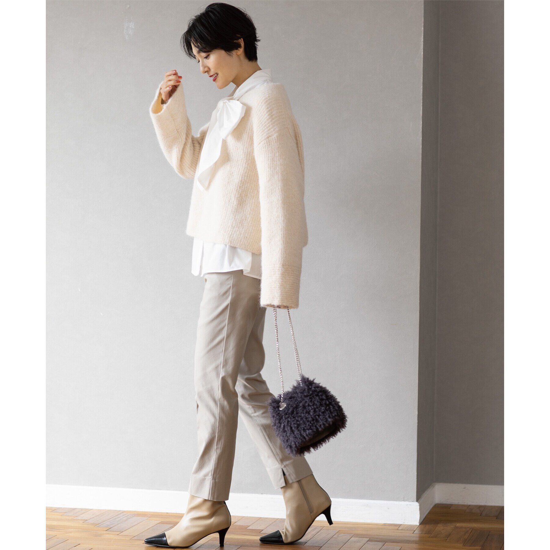 OPAQUE.CLIP「ラメショートミドルゲージニット【洗濯機洗い可】」|ニット・セーター|