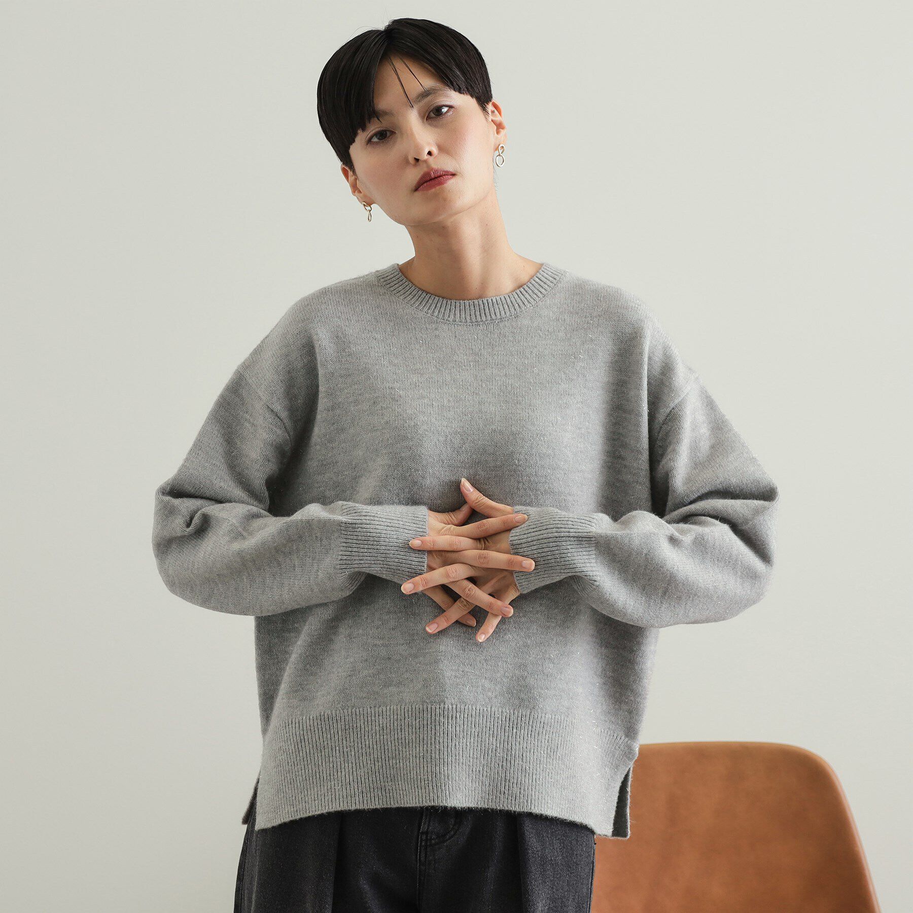 OPAQUE.CLIP「きらきらミドルゲージニット【洗濯機洗い可】」|ニット・セーター|