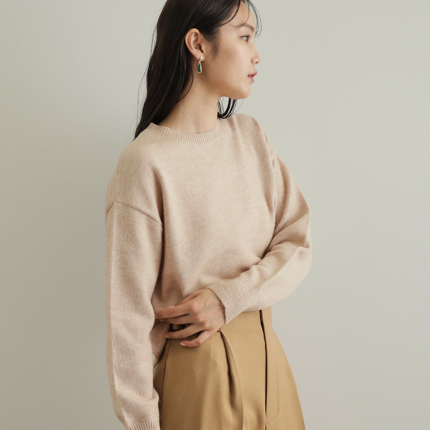 OPAQUE.CLIP「きらきらミドルゲージニット【洗濯機洗い可】」|ニット・セーター|