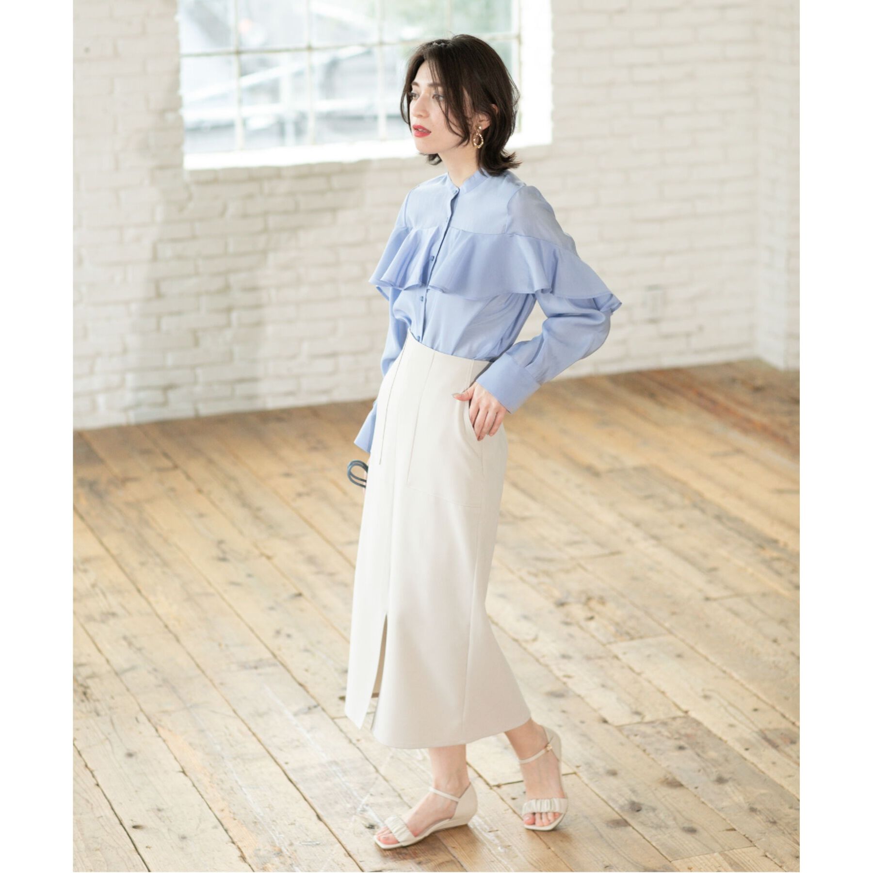 OPAQUE.CLIP「ストレッチダブルポケットタイトスカート【洗濯機洗い可/防シワ】」|スカート|