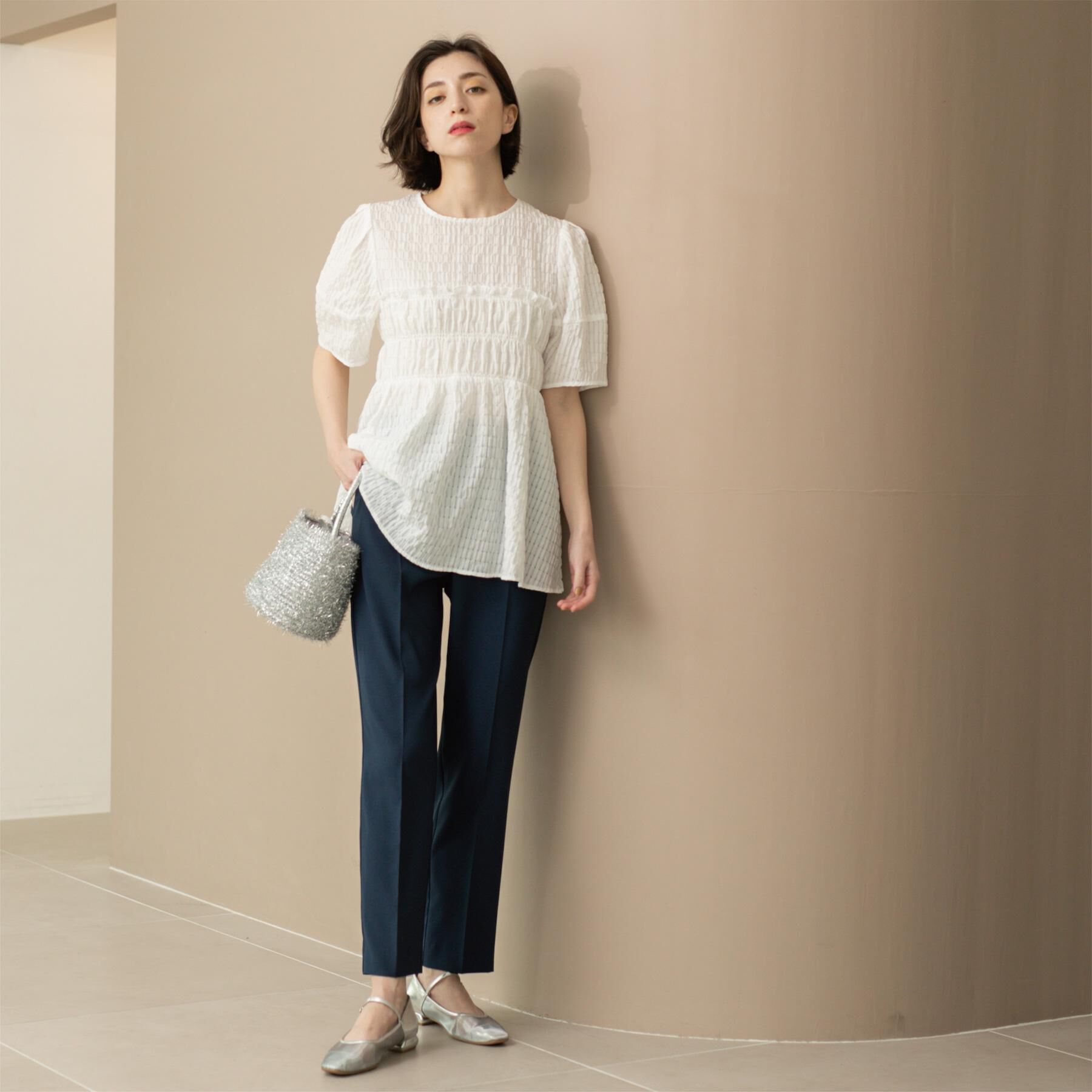 OPAQUE.CLIP「ストレッチリネンライク美脚テーパードパンツ【洗濯機洗い可/吸水速乾】」|その他|