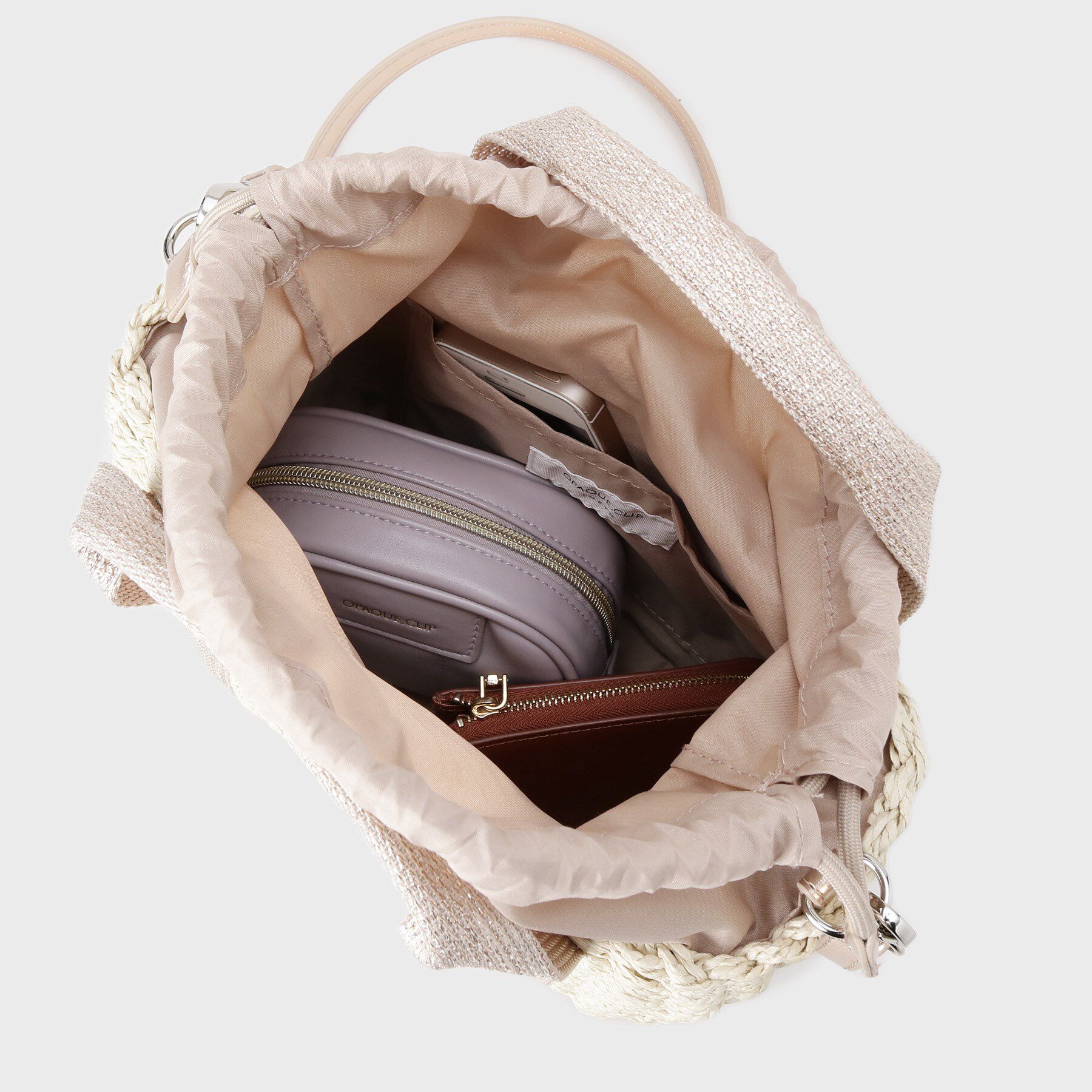 OPAQUE.CLIP「【2WAY】スクエアミドルペーパーかごバッグ」|ショルダー・メッセンジャー|