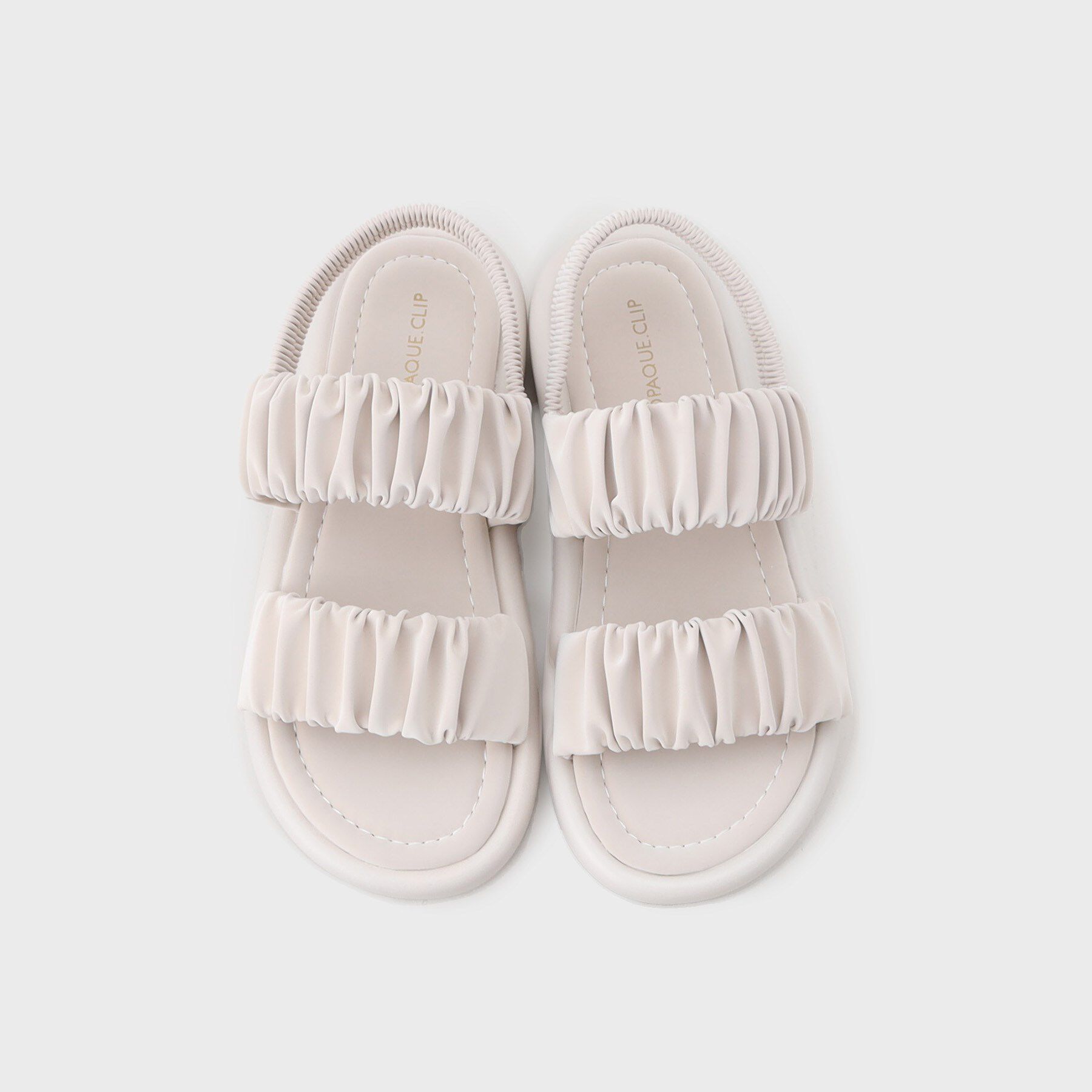 OPAQUE.CLIP「ギャザーベルト厚底フットベッドサンダル」|サンダル|