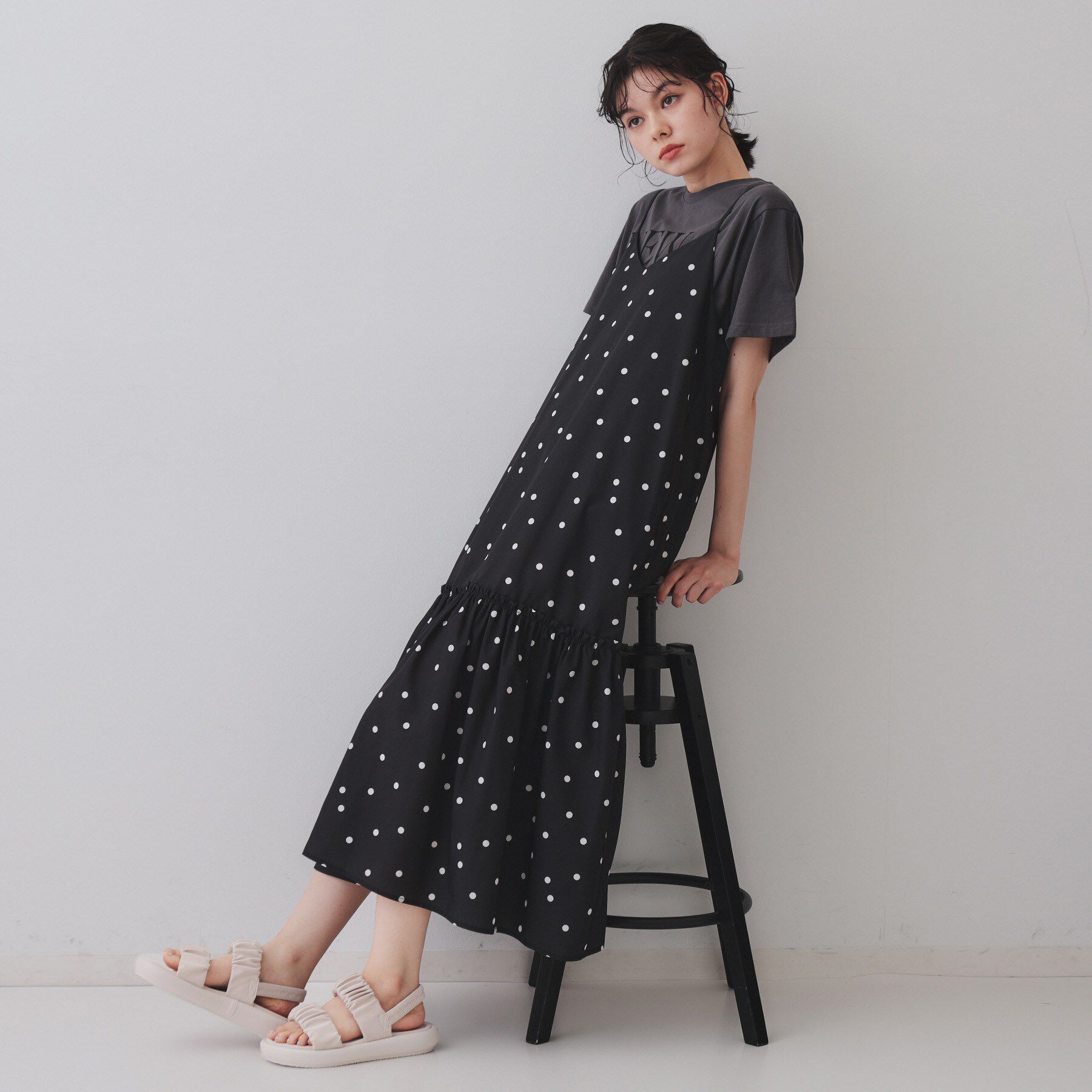 OPAQUE.CLIP「ギャザーベルト厚底フットベッドサンダル」|サンダル|