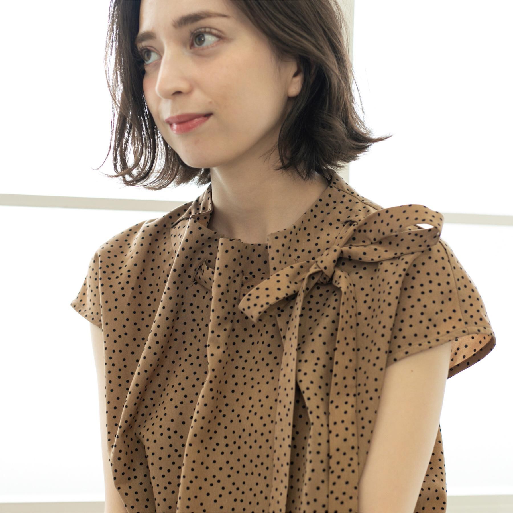 OPAQUE.CLIP「ラッピングボウタイドットブラウス【洗濯機洗い可】」|シャツ・ブラウス|