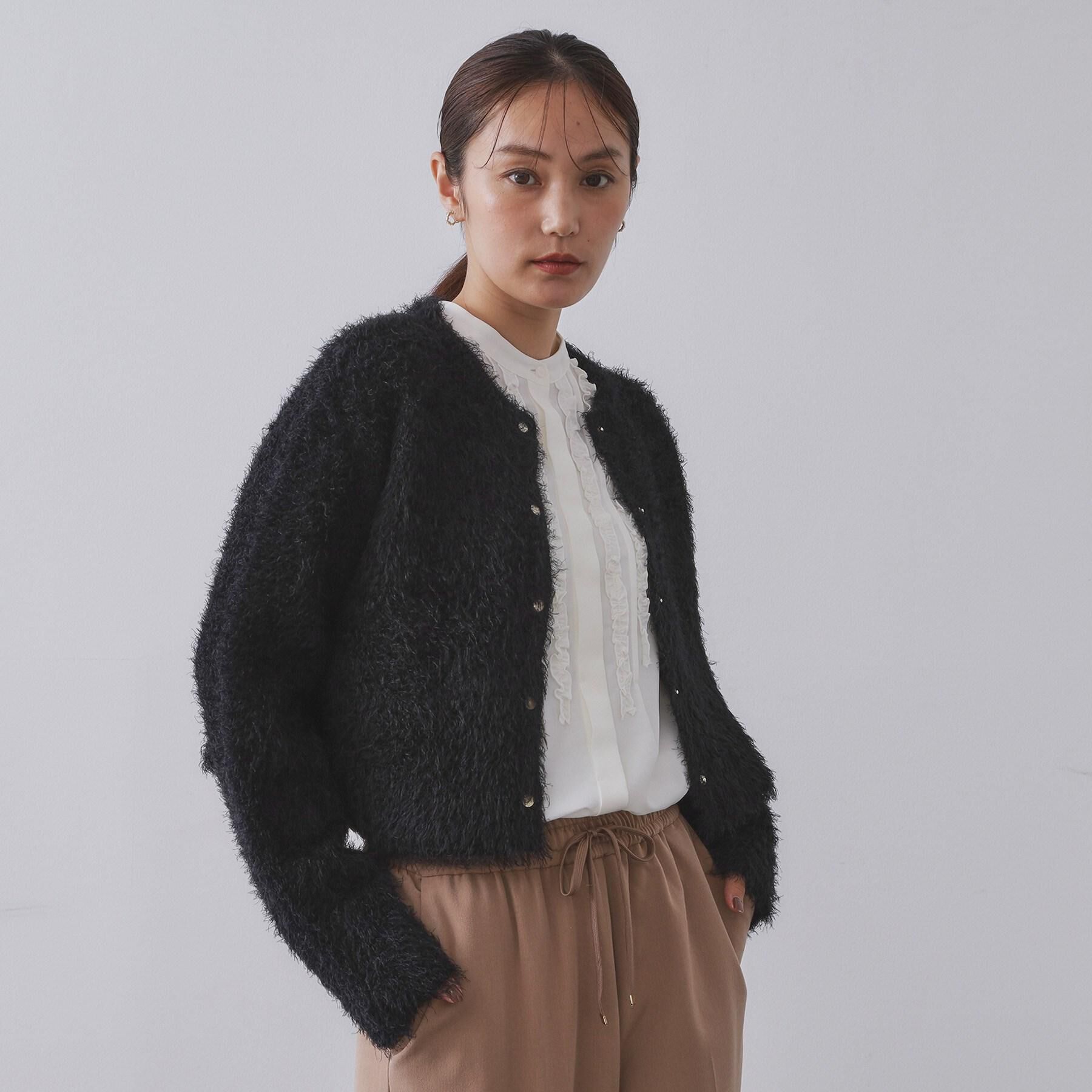 OPAQUE.CLIP「シャギーショートカーディガン【洗濯機OK】《6col》」|カーディガン|