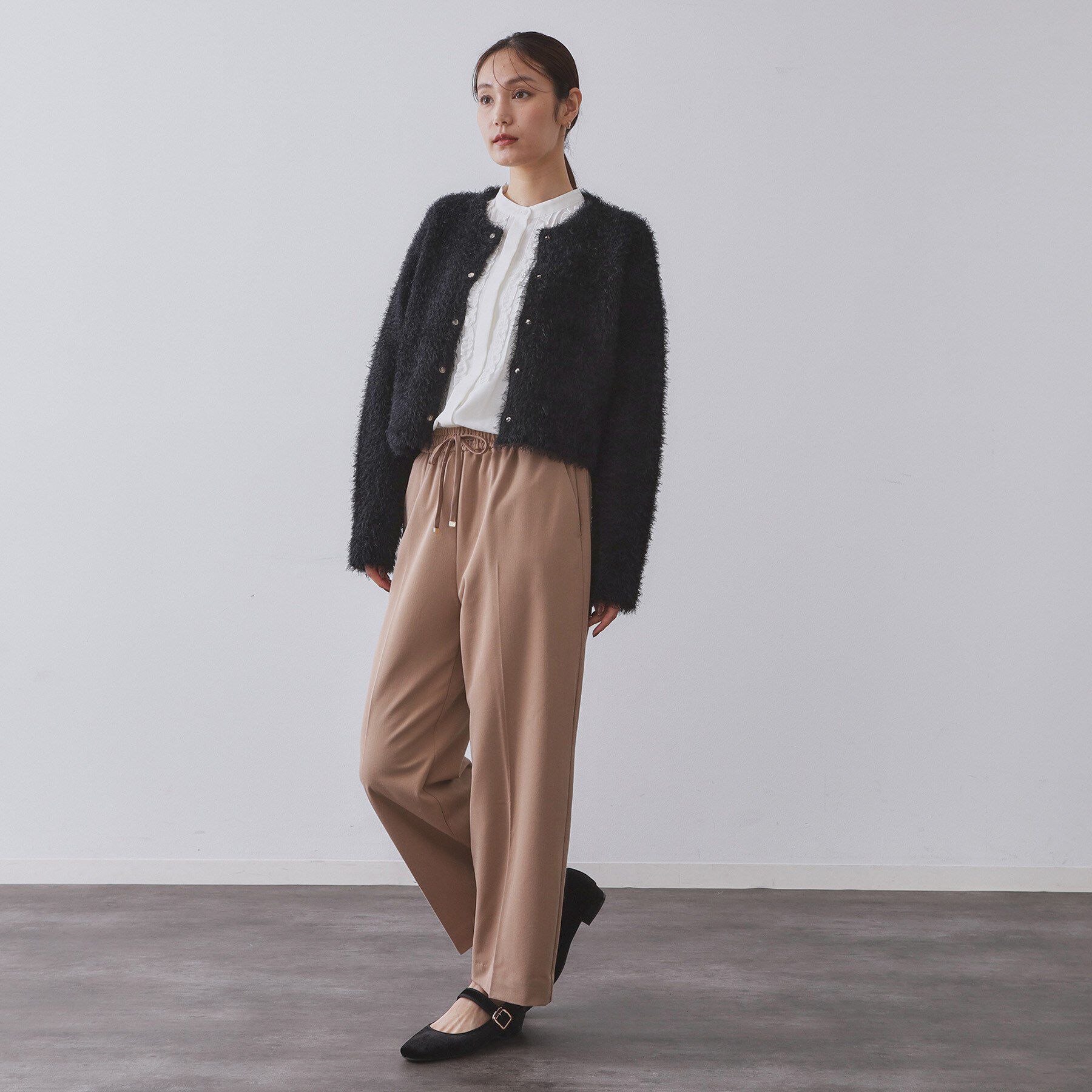 OPAQUE.CLIP「シャギーショートカーディガン【洗濯機OK】《6col》」|カーディガン|