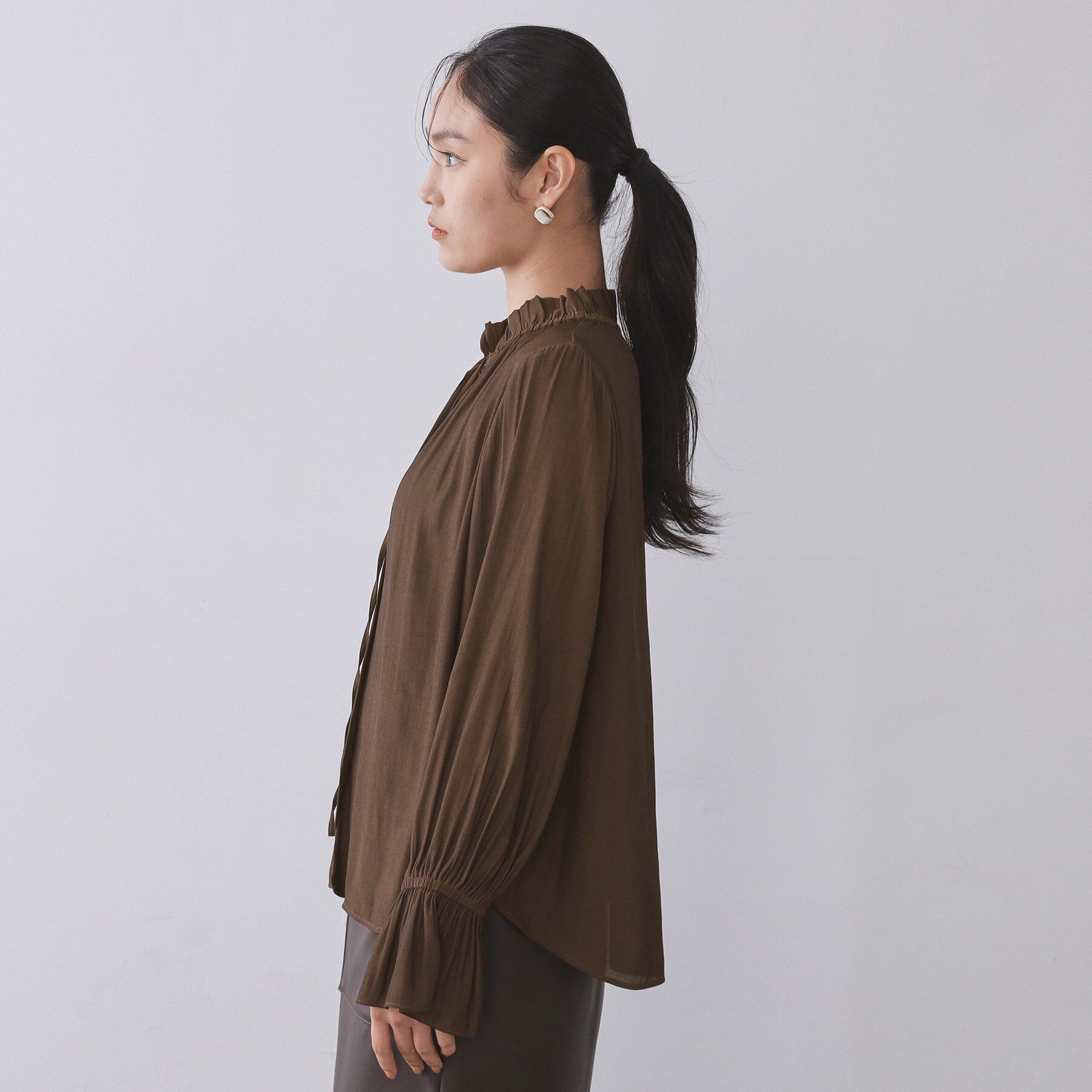 OPAQUE.CLIP「フリルカラーブラウス【洗濯機OK】」|シャツ・ブラウス|