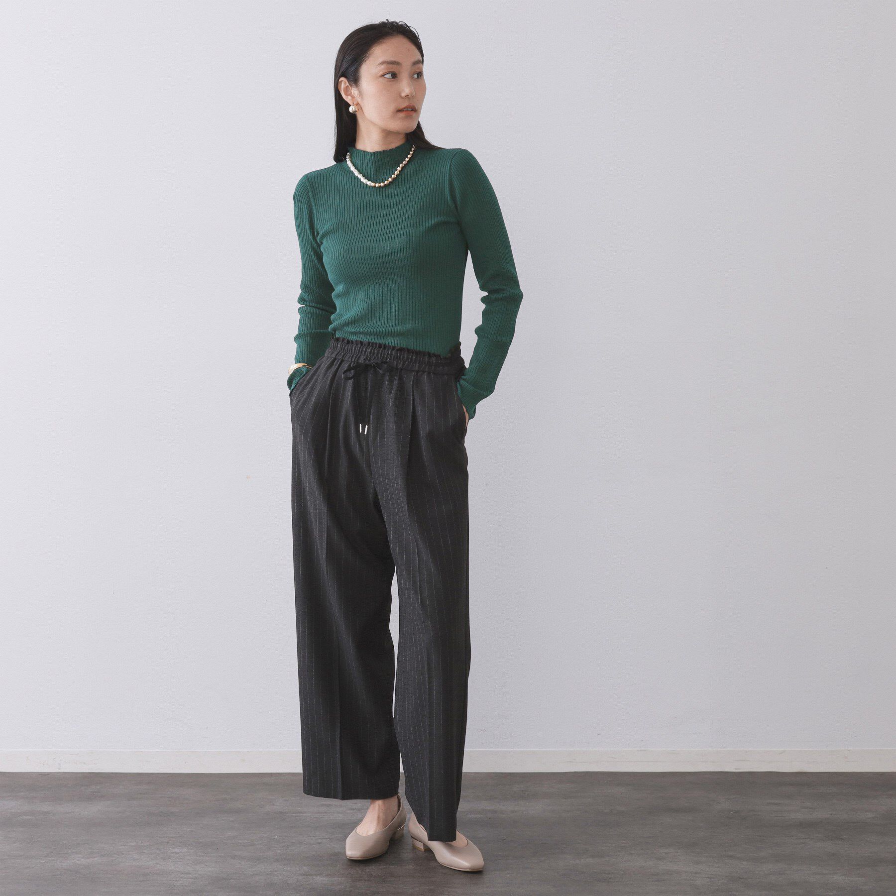 OPAQUE.CLIP「ハイネックリブニット【洗濯機OK】《6col》」|ニット・セーター|