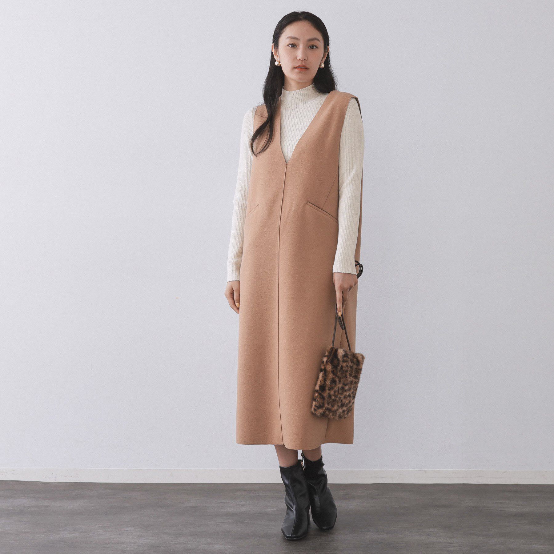 OPAQUE.CLIP「ハイネックリブニット【洗濯機OK】《6col》」|ニット・セーター|