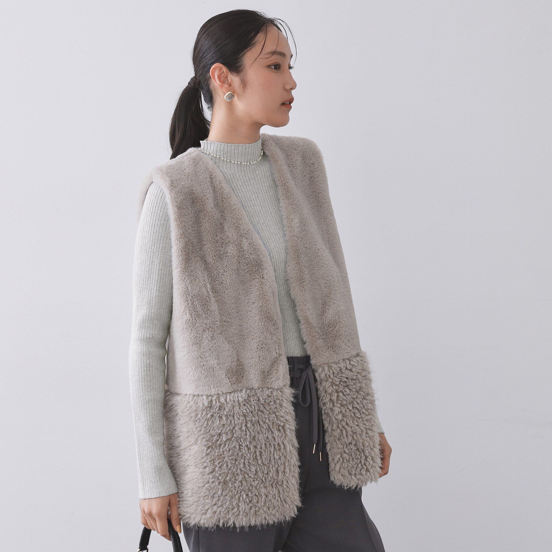 OPAQUE.CLIP「ハイネックリブニット【洗濯機OK】《6col》」|ニット・セーター|