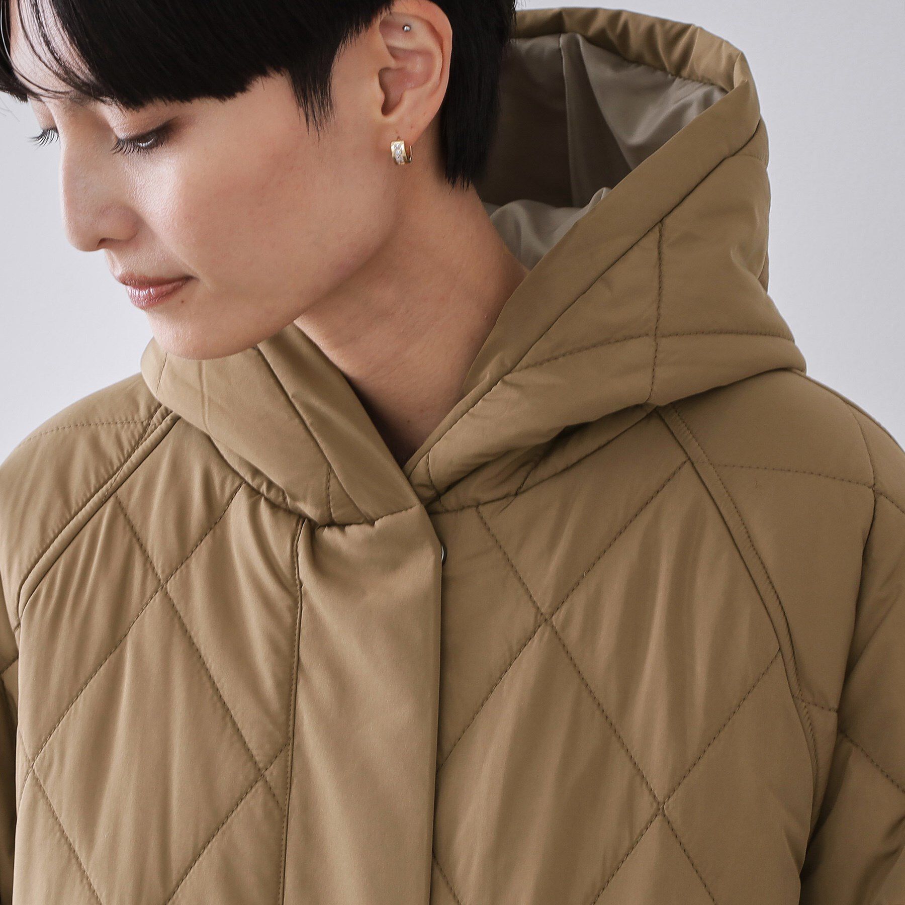 OPAQUE.CLIP「撥水キルティングロングコート【洗える】」|ダウン|