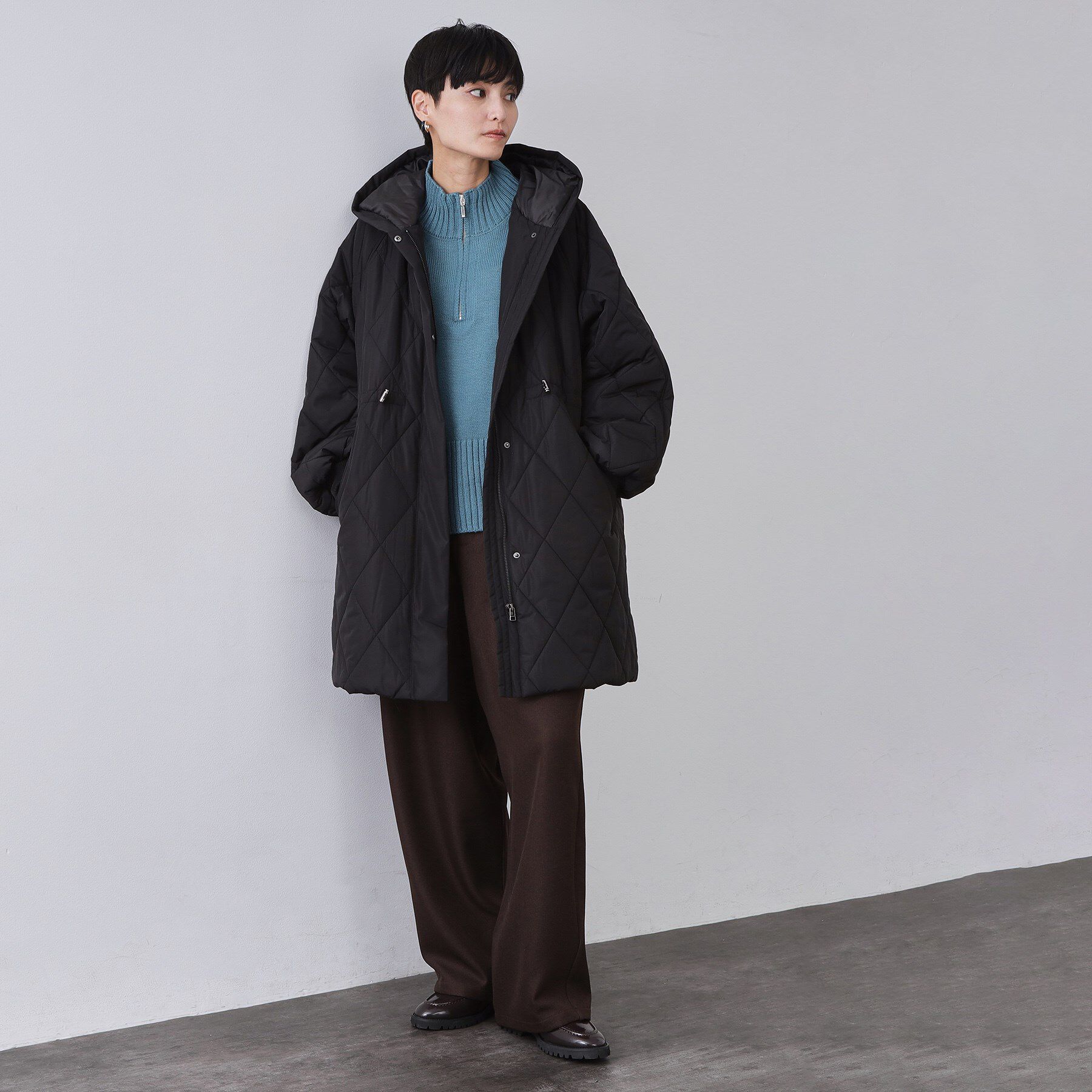 OPAQUE.CLIP「撥水キルティングロングコート【洗える】」|ダウン|
