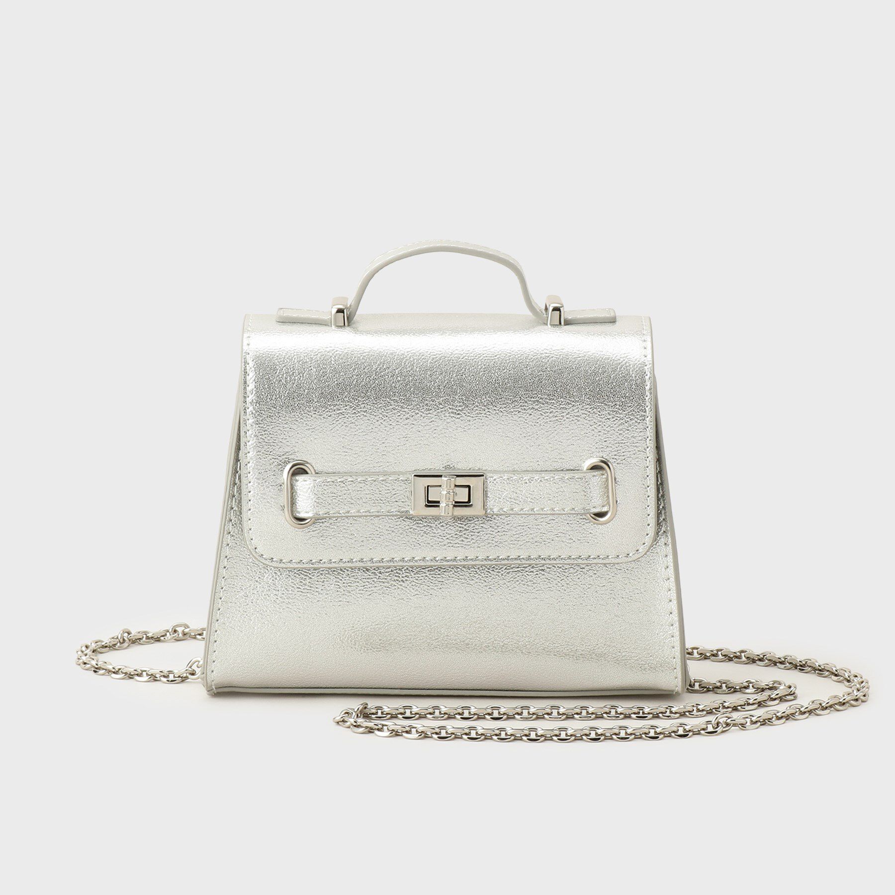 OPAQUE.CLIP「シャイニー合皮スクエアデザインチェーンミニショルダーバッグ」|ショルダー・メッセンジャー|