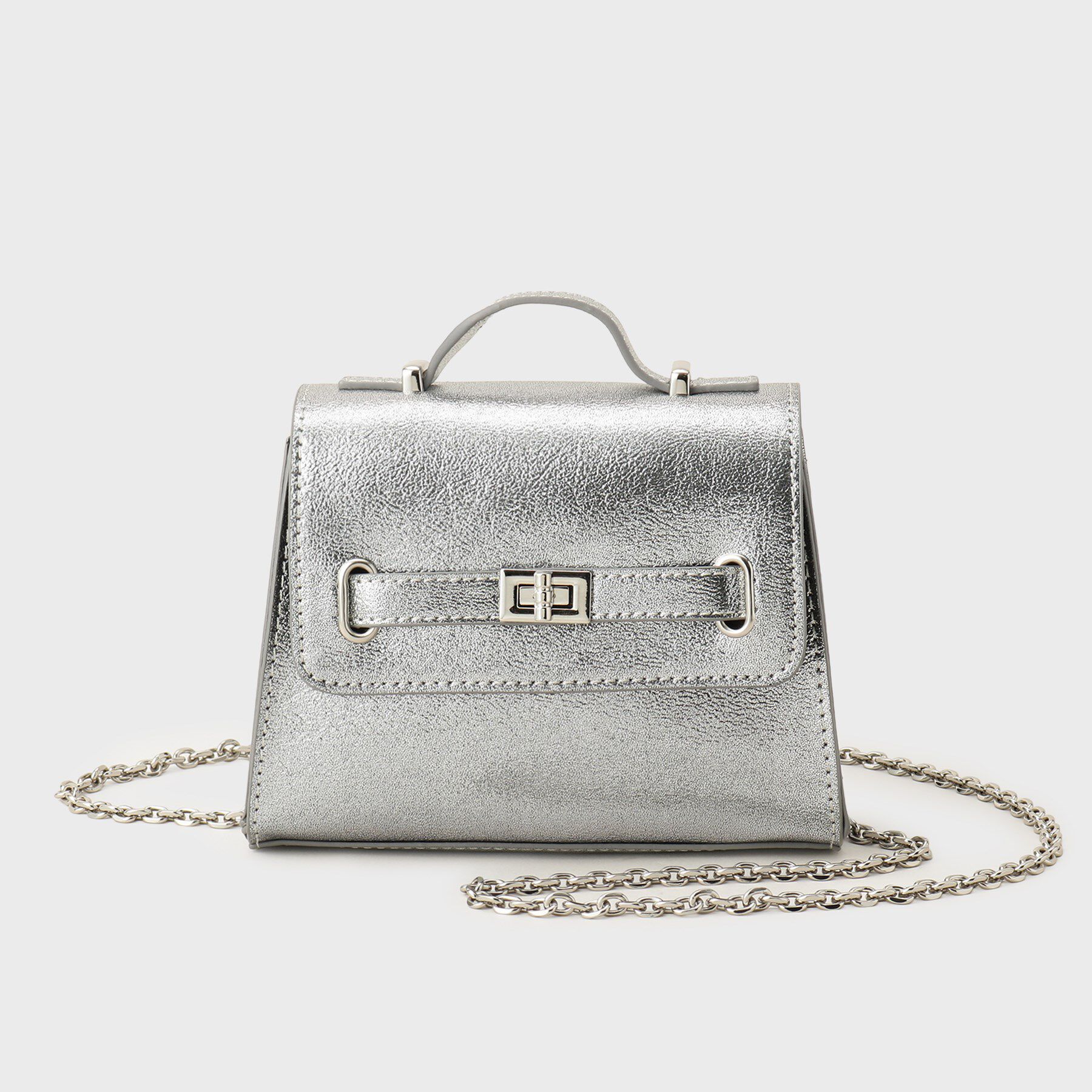 OPAQUE.CLIP「シャイニー合皮スクエアデザインチェーンミニショルダーバッグ」|ショルダー・メッセンジャー|