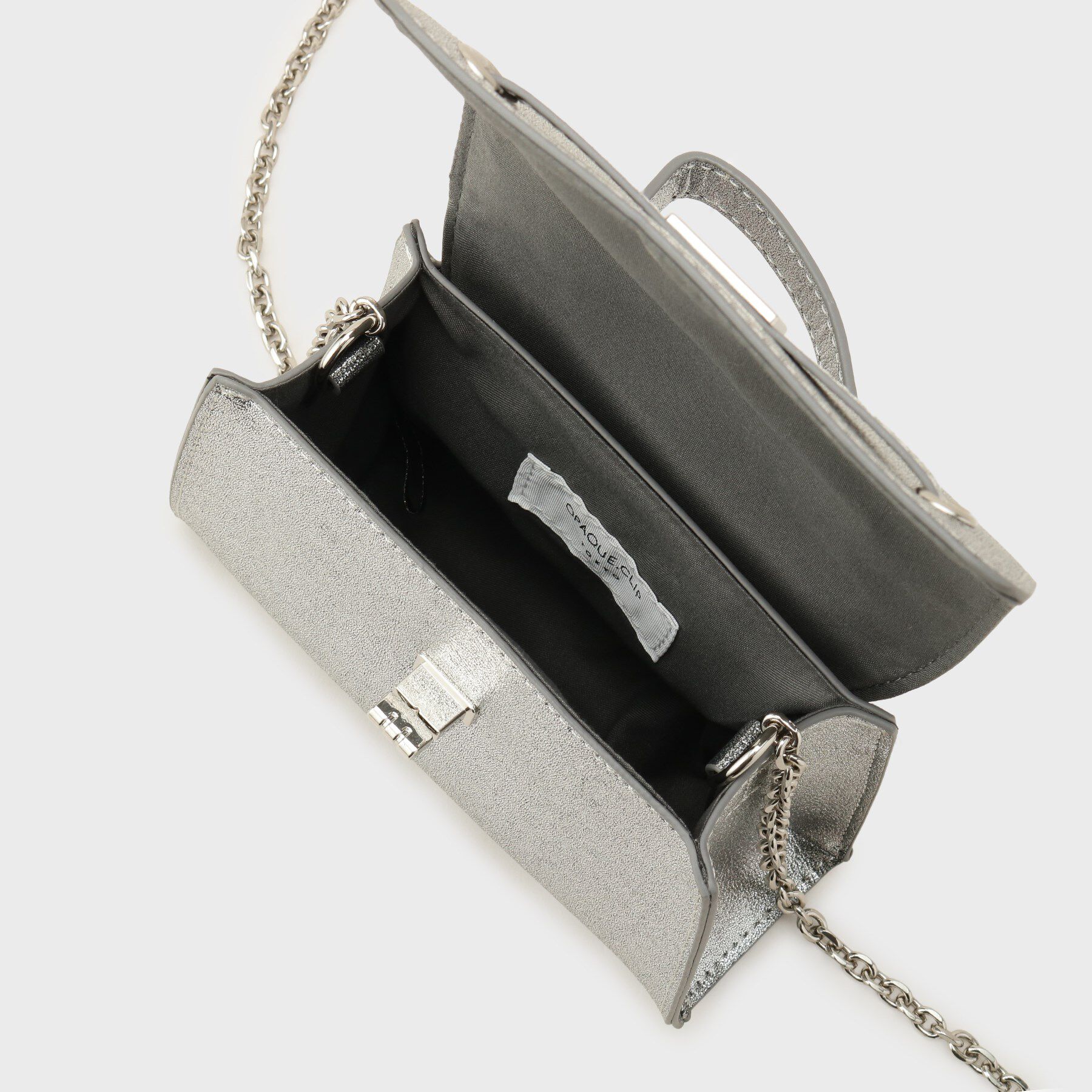 OPAQUE.CLIP「シャイニー合皮スクエアデザインチェーンミニショルダーバッグ」|ショルダー・メッセンジャー|