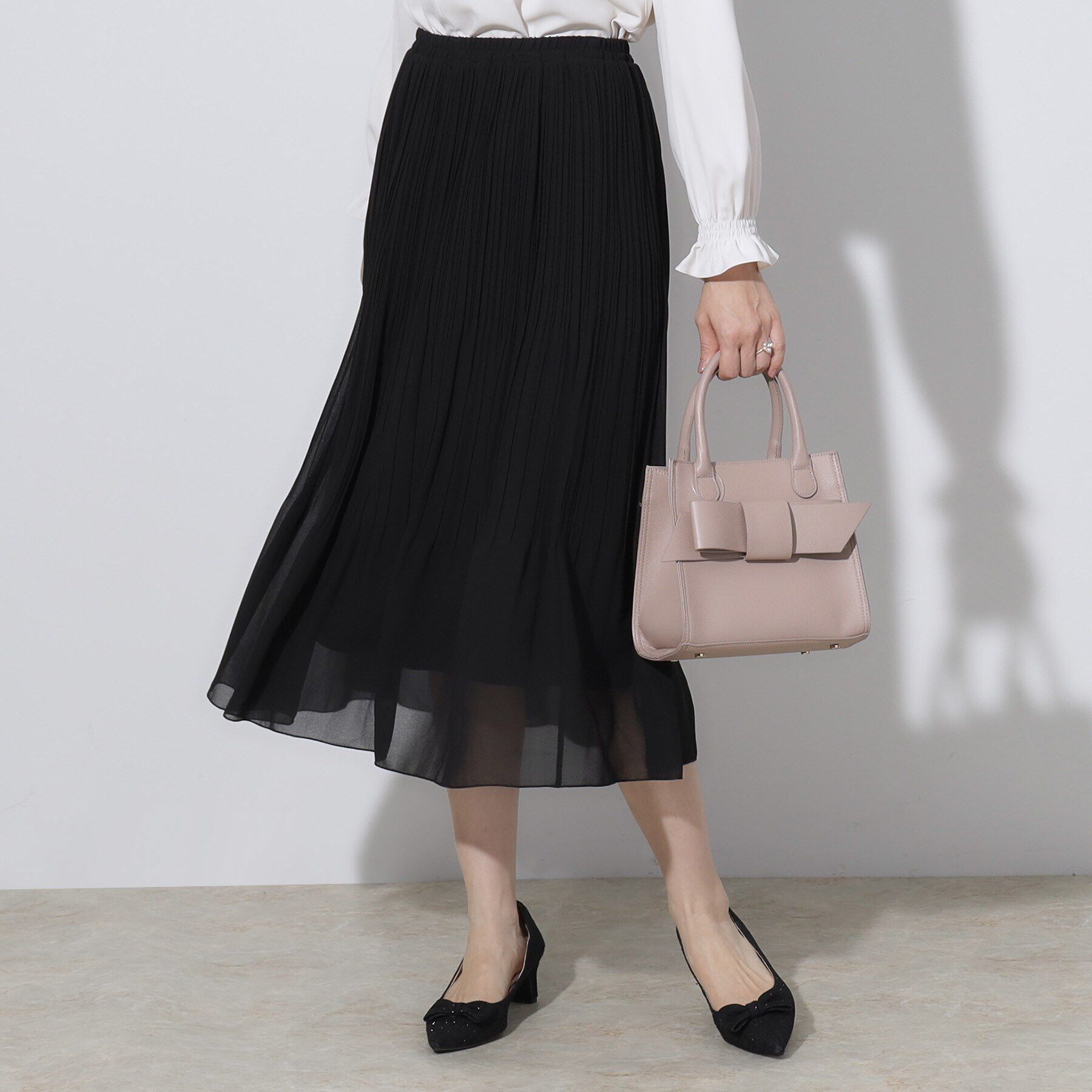 Couture broach「【セレモニーシーン/お仕事にも】ランダムプリーツスカート」|スカート|ブラック(019)