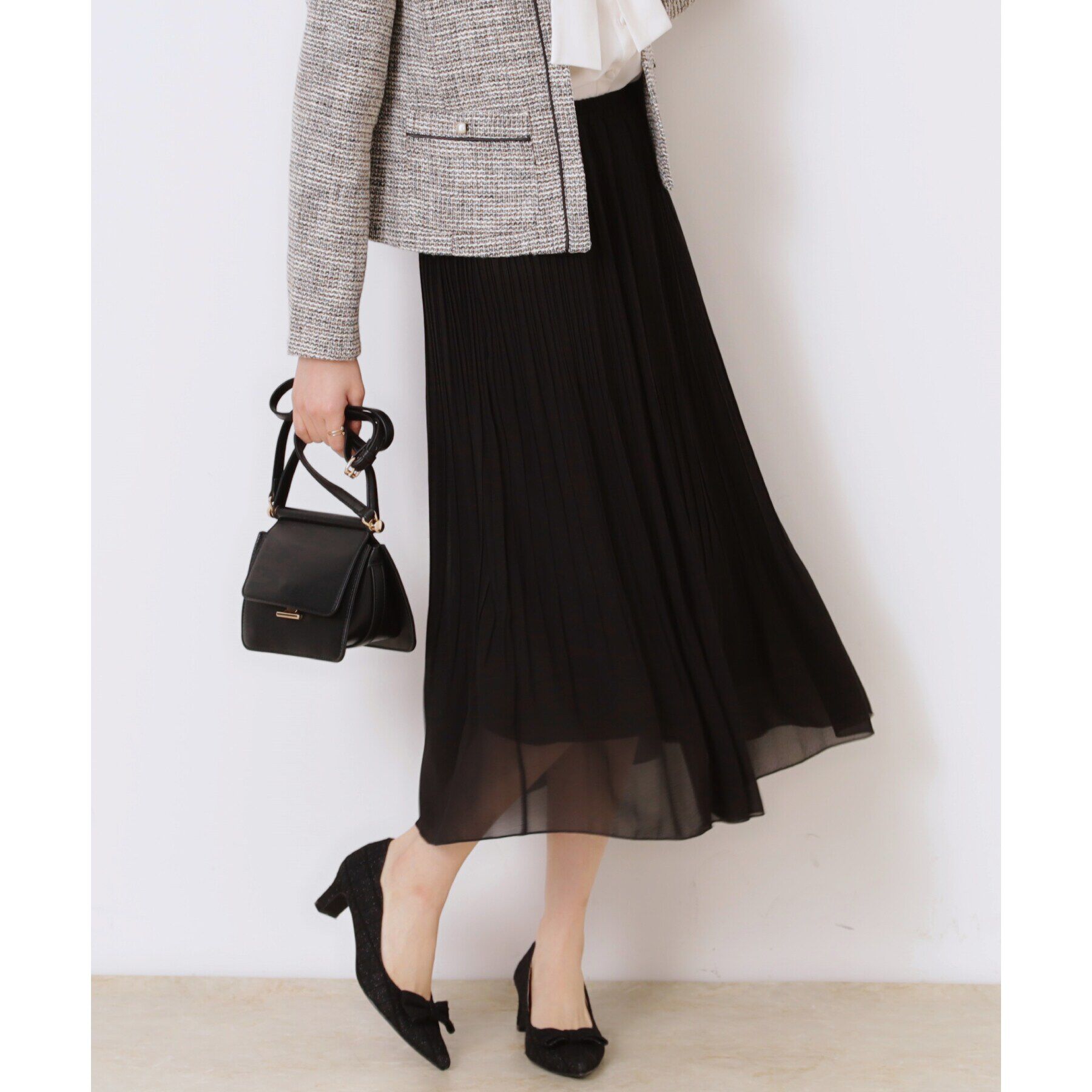 Couture broach「【セレモニーシーン/お仕事にも】ランダムプリーツスカート」|スカート|