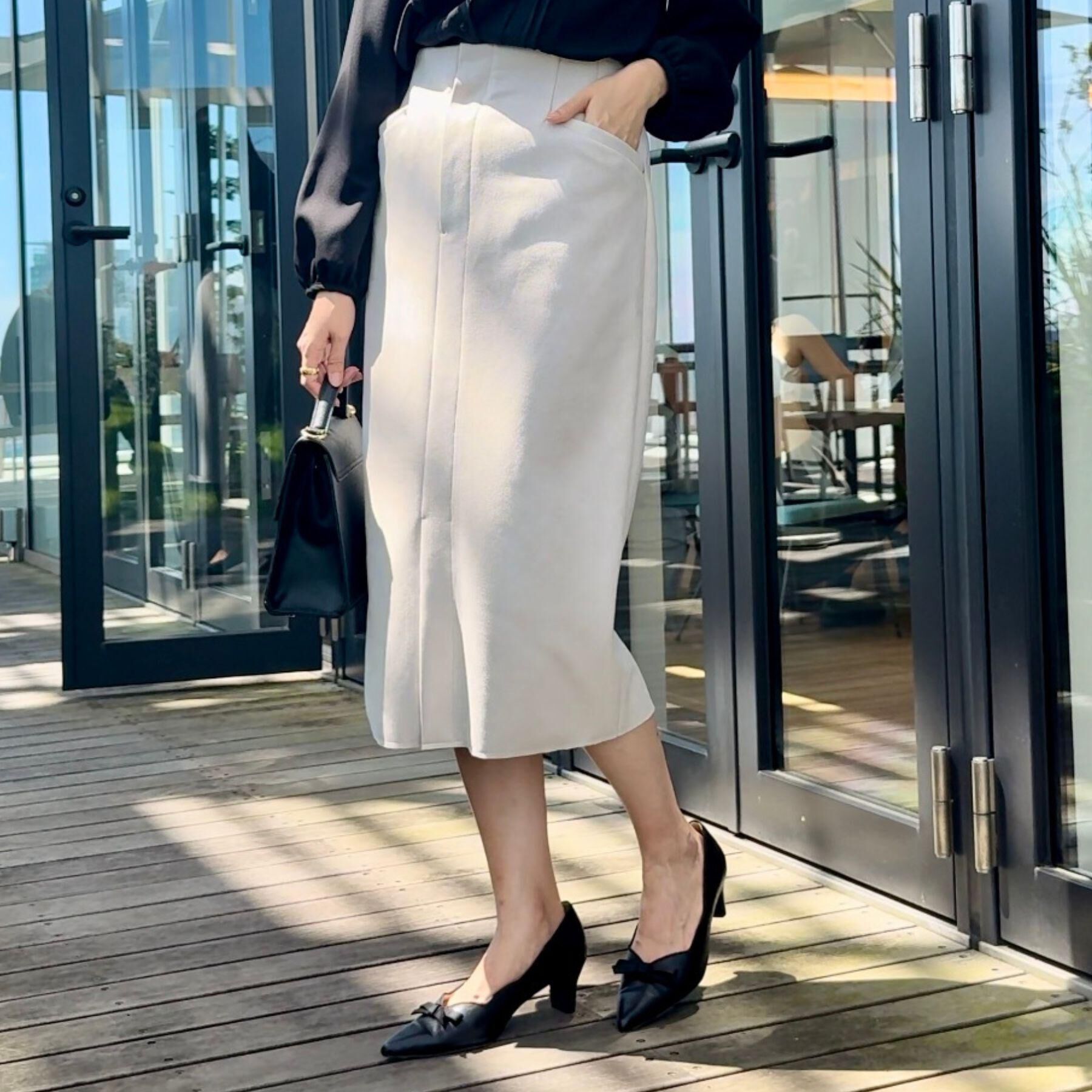 Couture broach「【洗える・ストレッチ・通勤】スエード調ダンボールIラインスカート」|スカート|