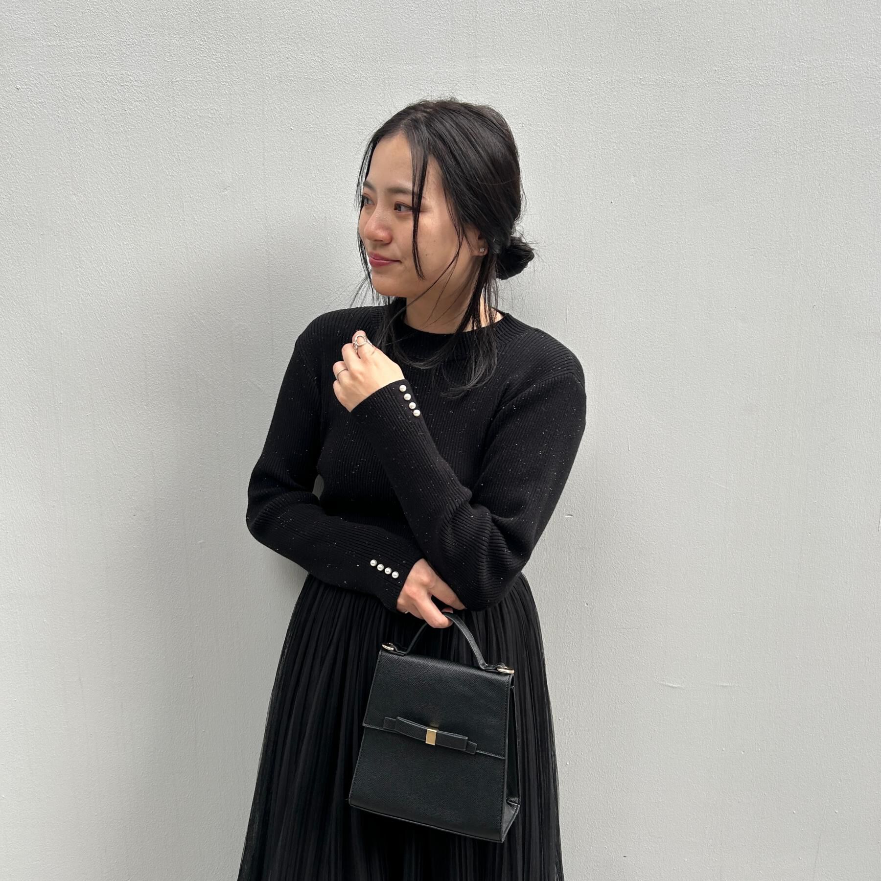 Couture broach「【S-LL/キラキラリブニット】チュールドッキング ワンピース」|ワンピース|