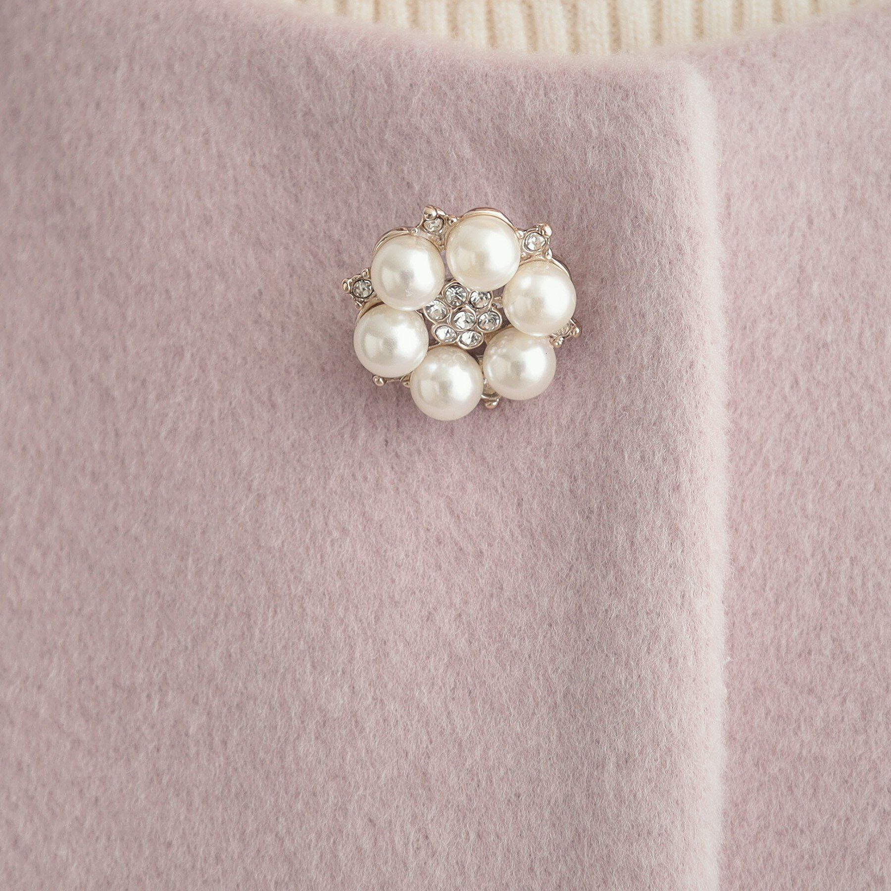 Couture broach「【通勤/ビジューブローチ付き】ノーカラー ロングコート」|ノーカラーコート|