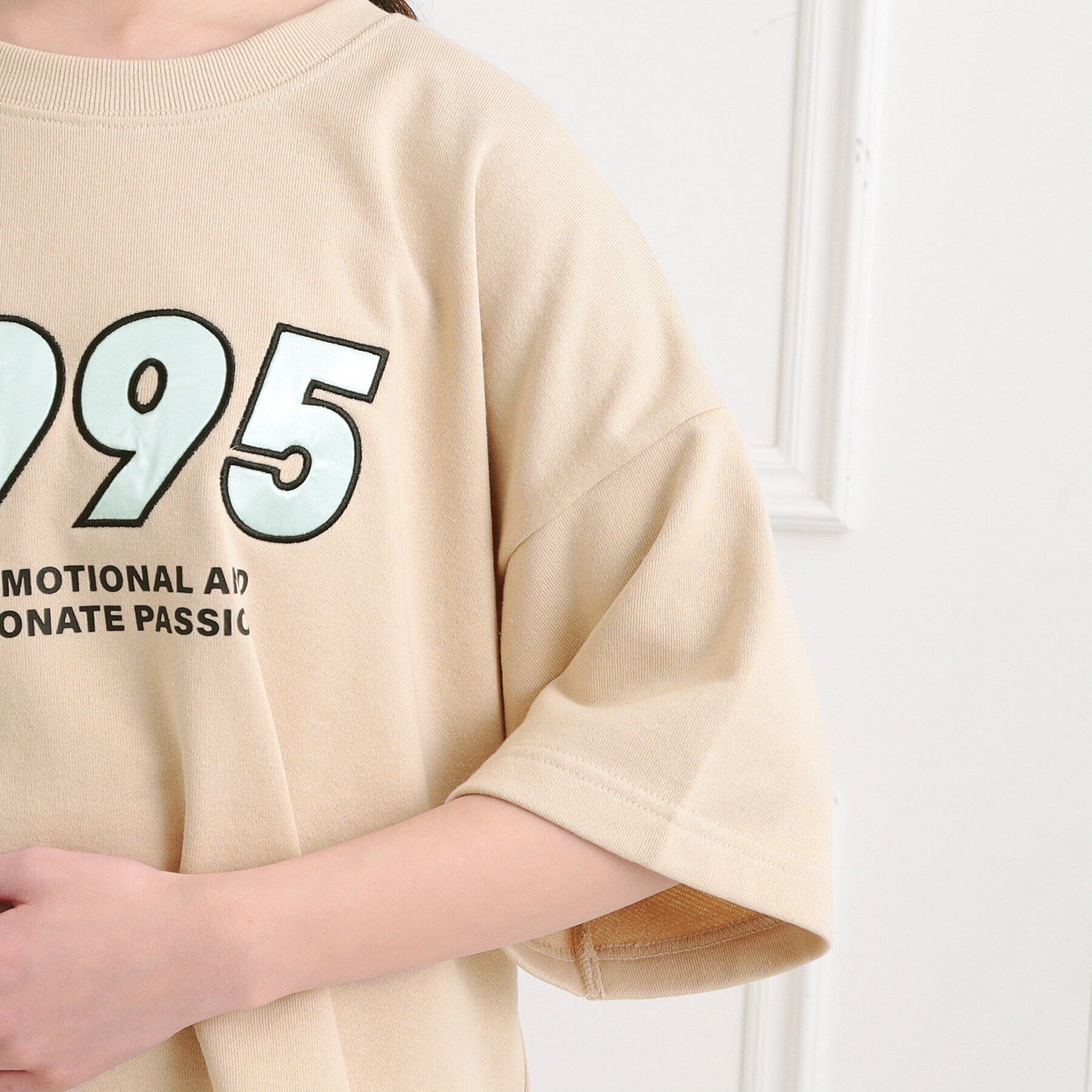 PINK-latte「ミニ裏デザインアップリケTシャツ」|Tシャツ・カットソー|