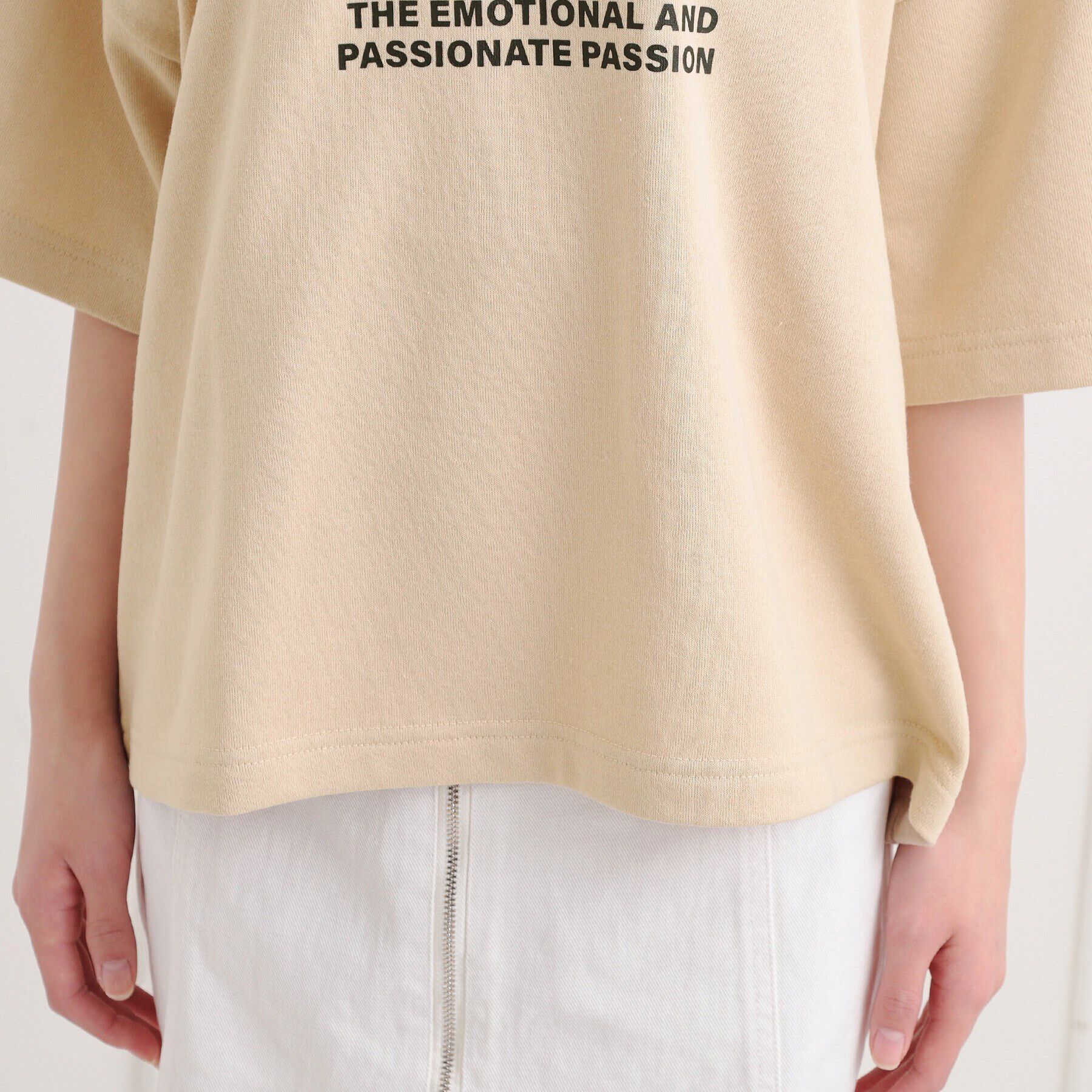 PINK-latte「ミニ裏デザインアップリケTシャツ」|Tシャツ・カットソー|