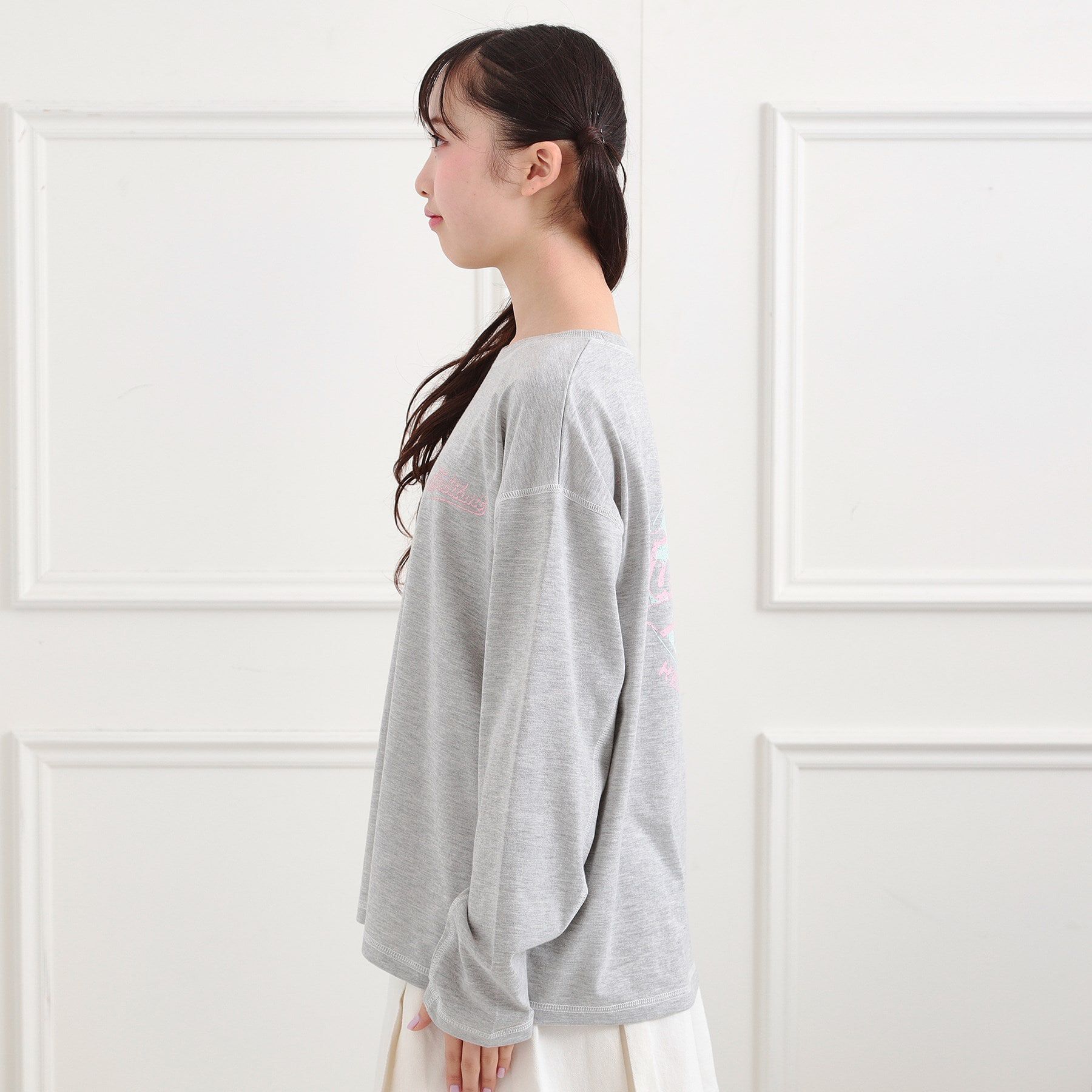 PINK-latte「配色ステッチロンT」|Tシャツ・カットソー|