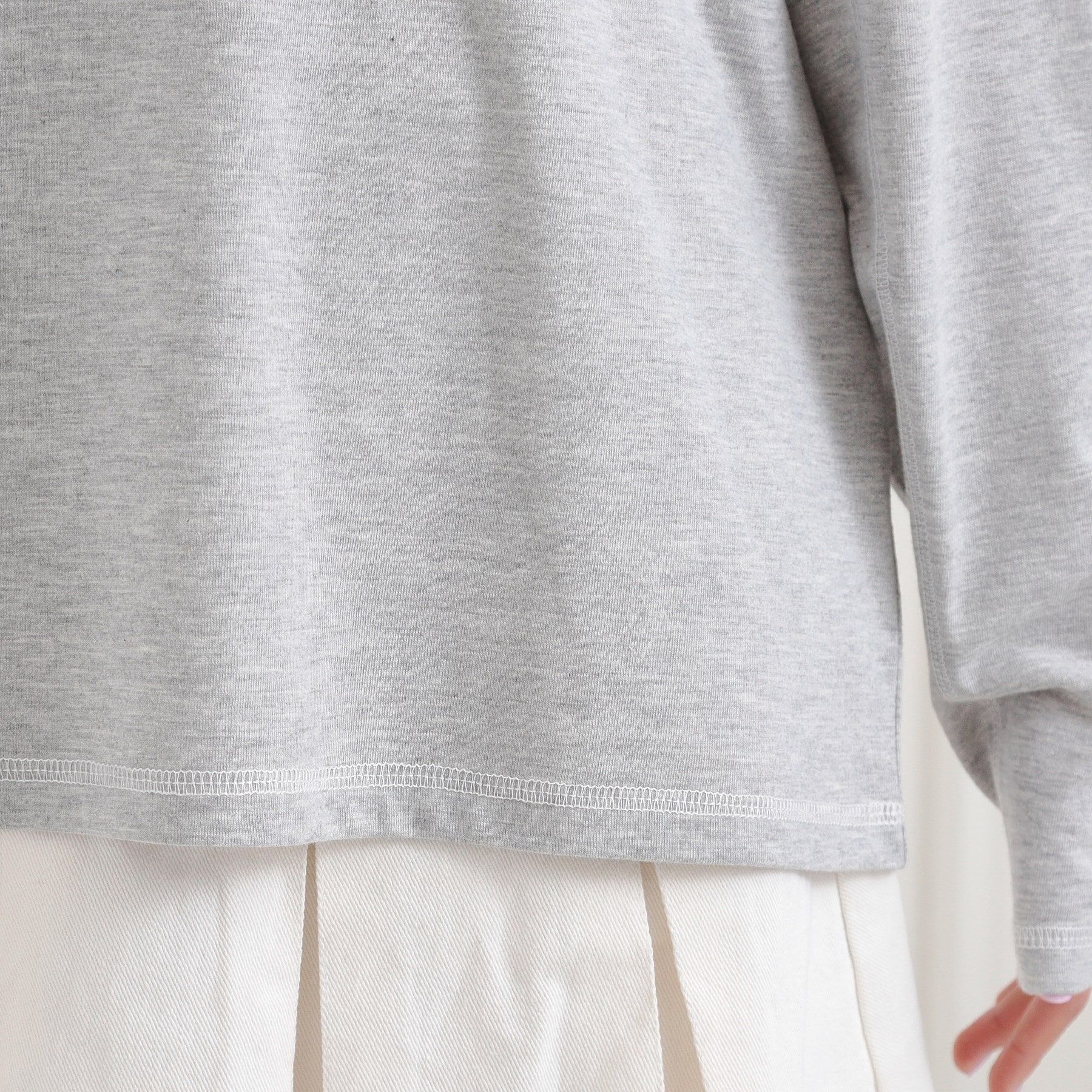 PINK-latte「配色ステッチロンT」|Tシャツ・カットソー|